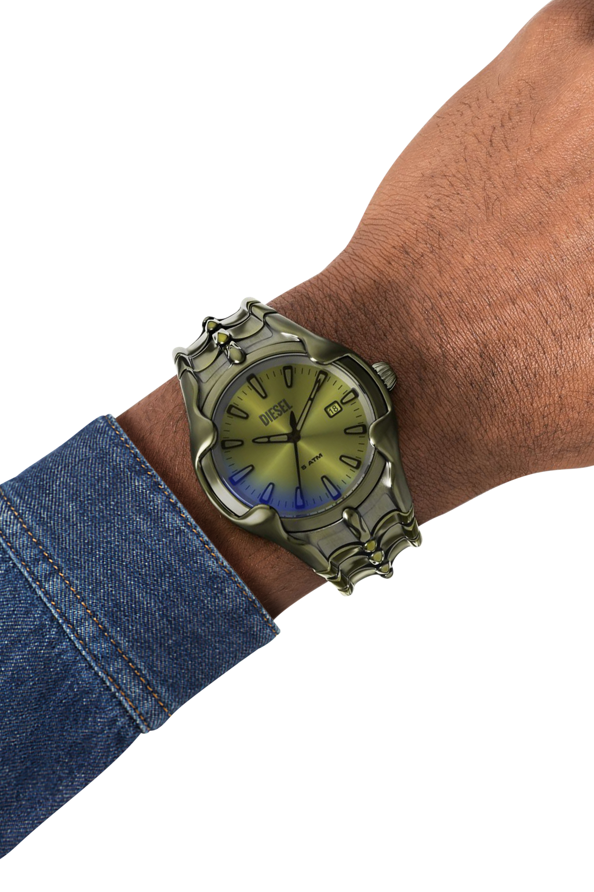 Diesel - DZ2221 WATCH, Orologio Vert in acciaio inossidabile verde con tre lancette e datario Uomo in Verde - 4