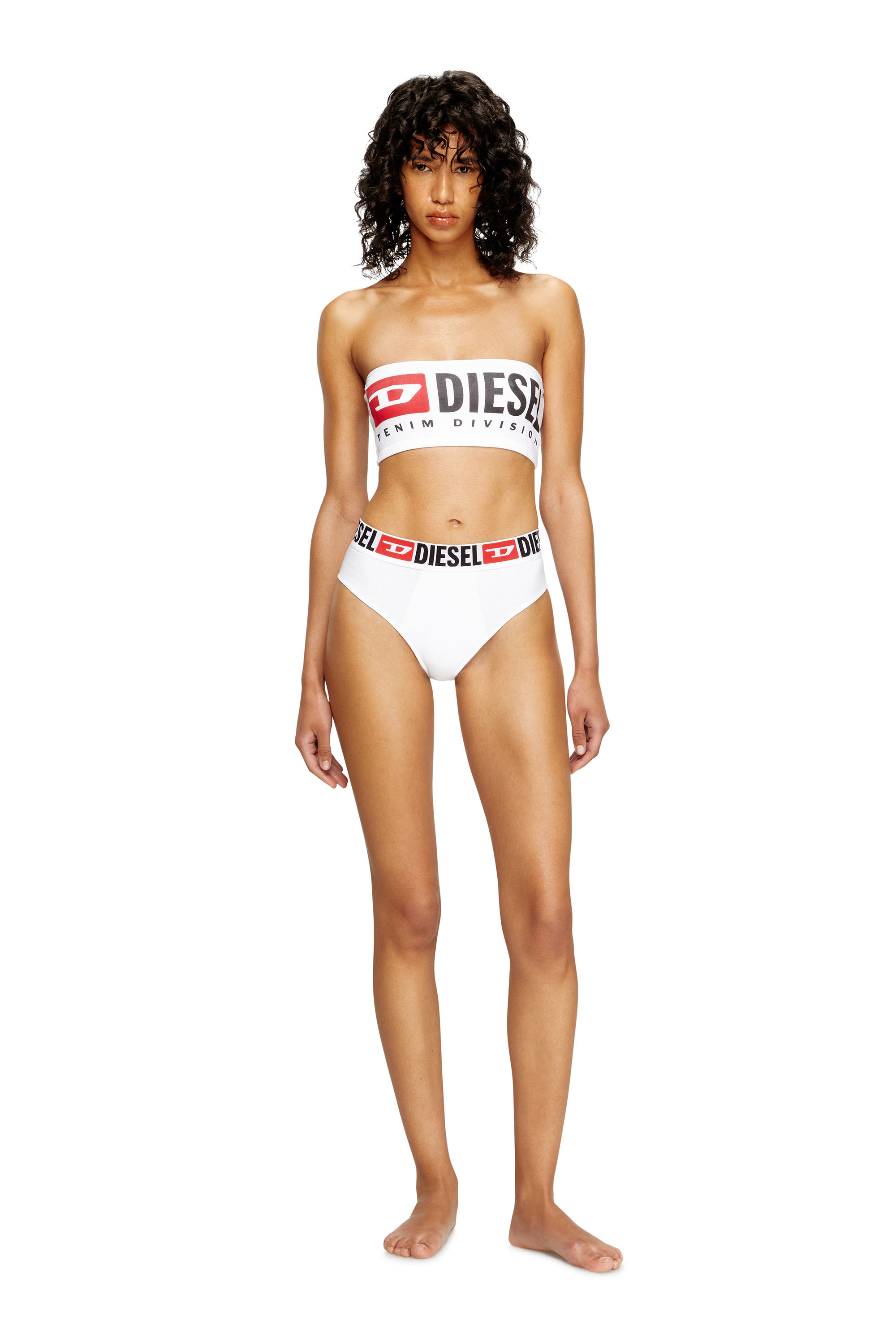 Diesel - UFSB-MELANIE, Reggiseno a fascia con maxi logo Donna in Bianco - 2
