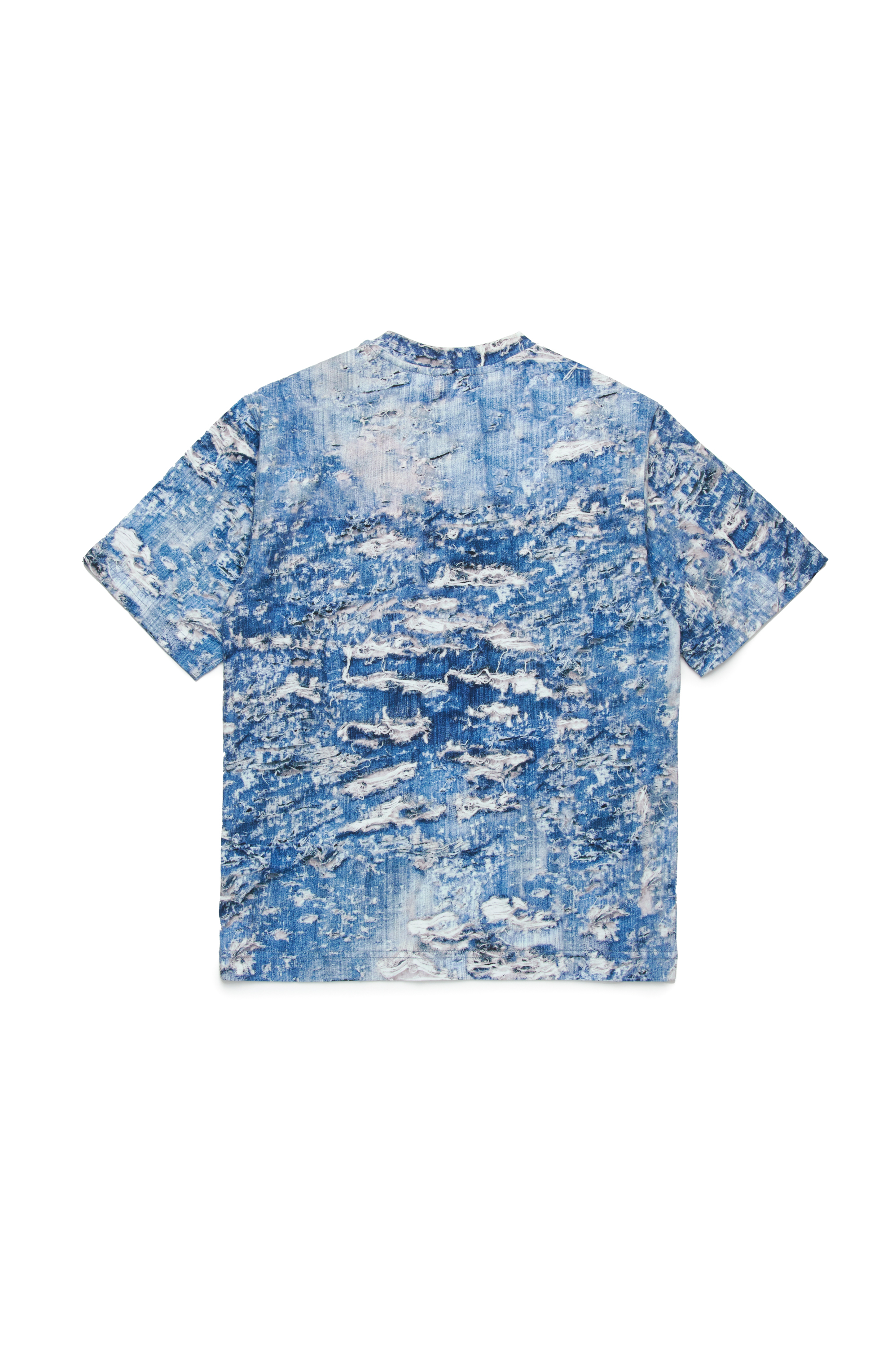 Diesel - TARSTON OVER, T-shirt con stampa Tiger Breaks trompe-l’œil Uomo in Blu - 2