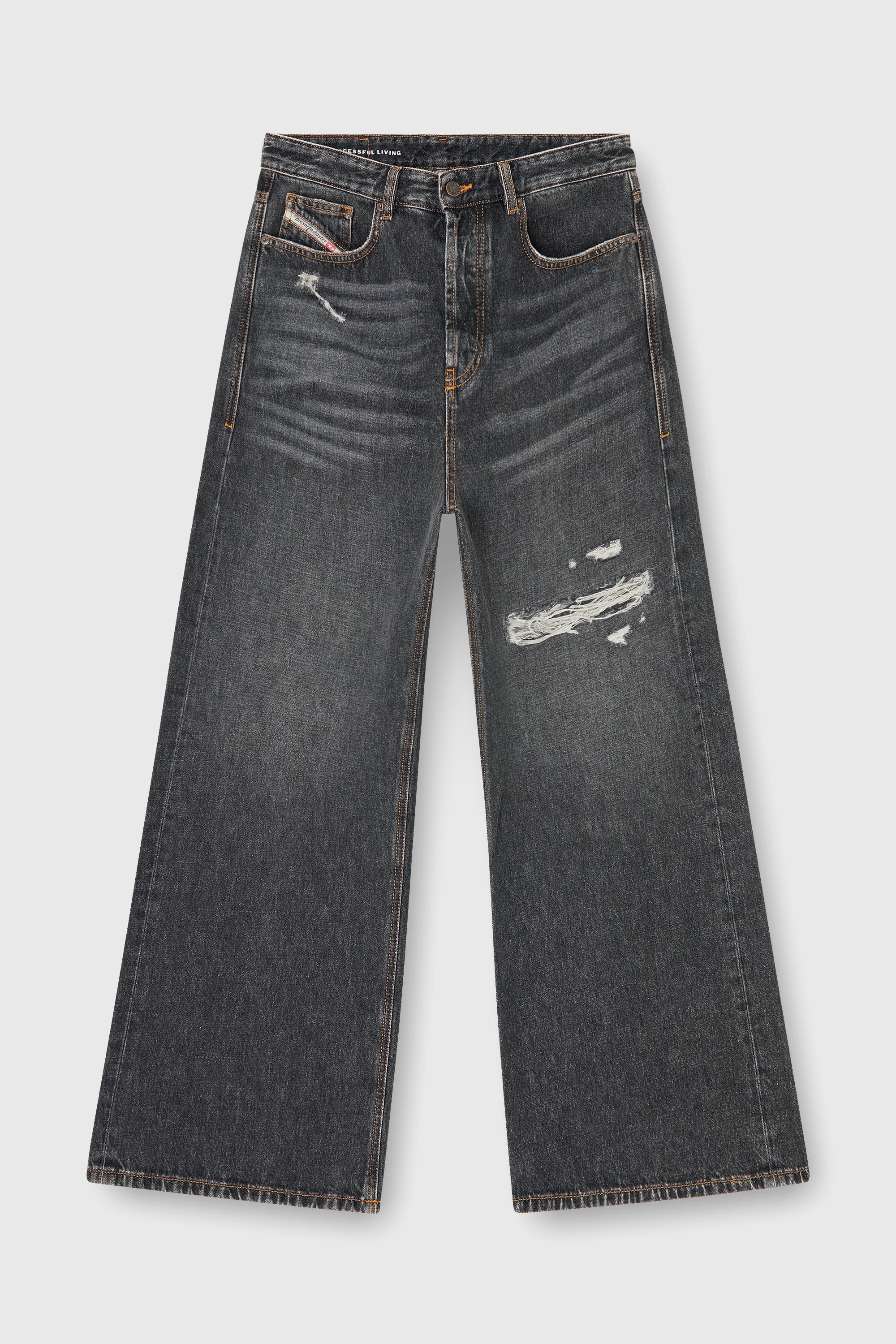 Diesel - Relaxed Jeans D-Rise 007DN Uomo, Nero/Grigio scuro - Image 2