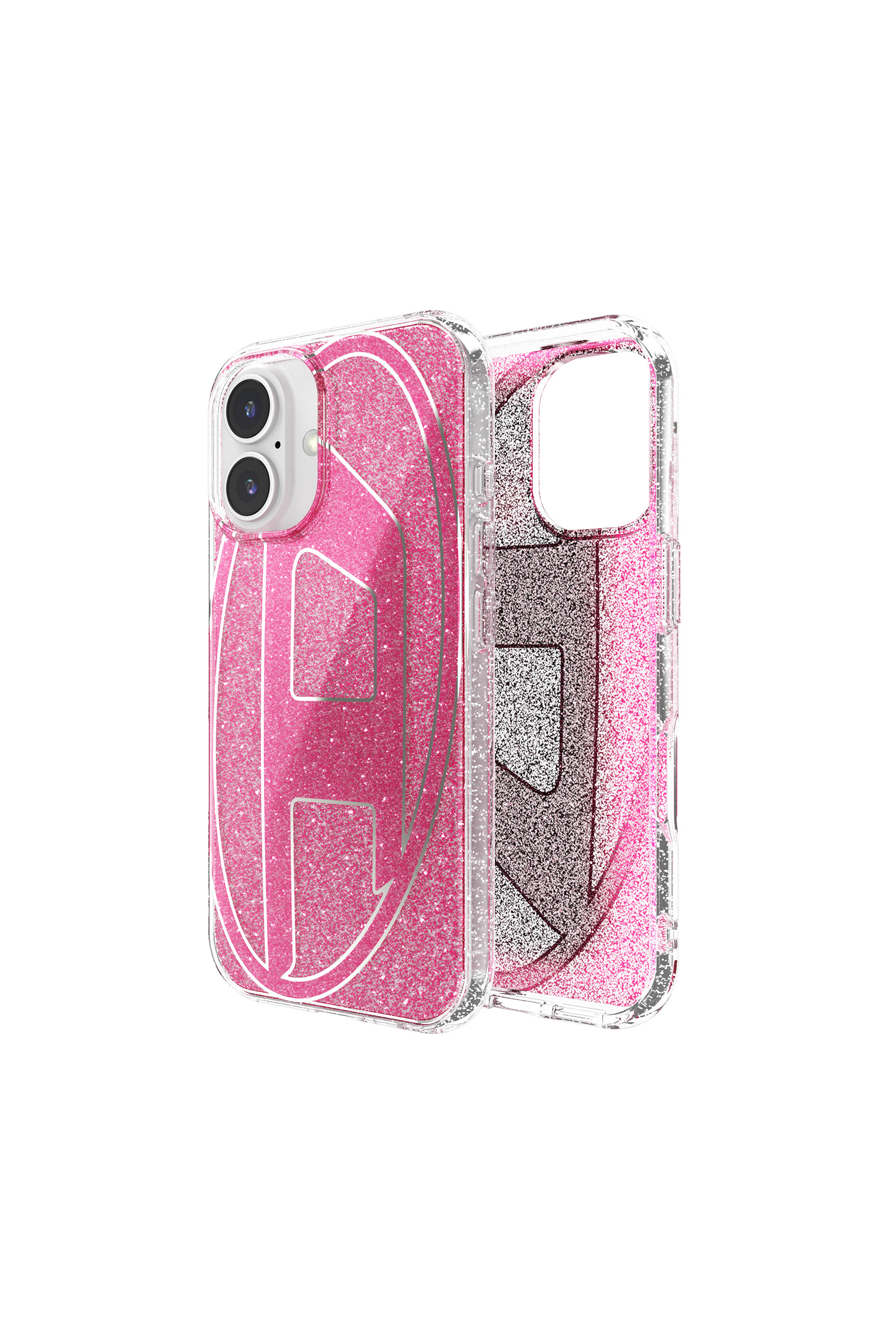 Diesel - 60155 AOP CASE, Cover glitterata per iP 16 Unisex in Rosa - 1