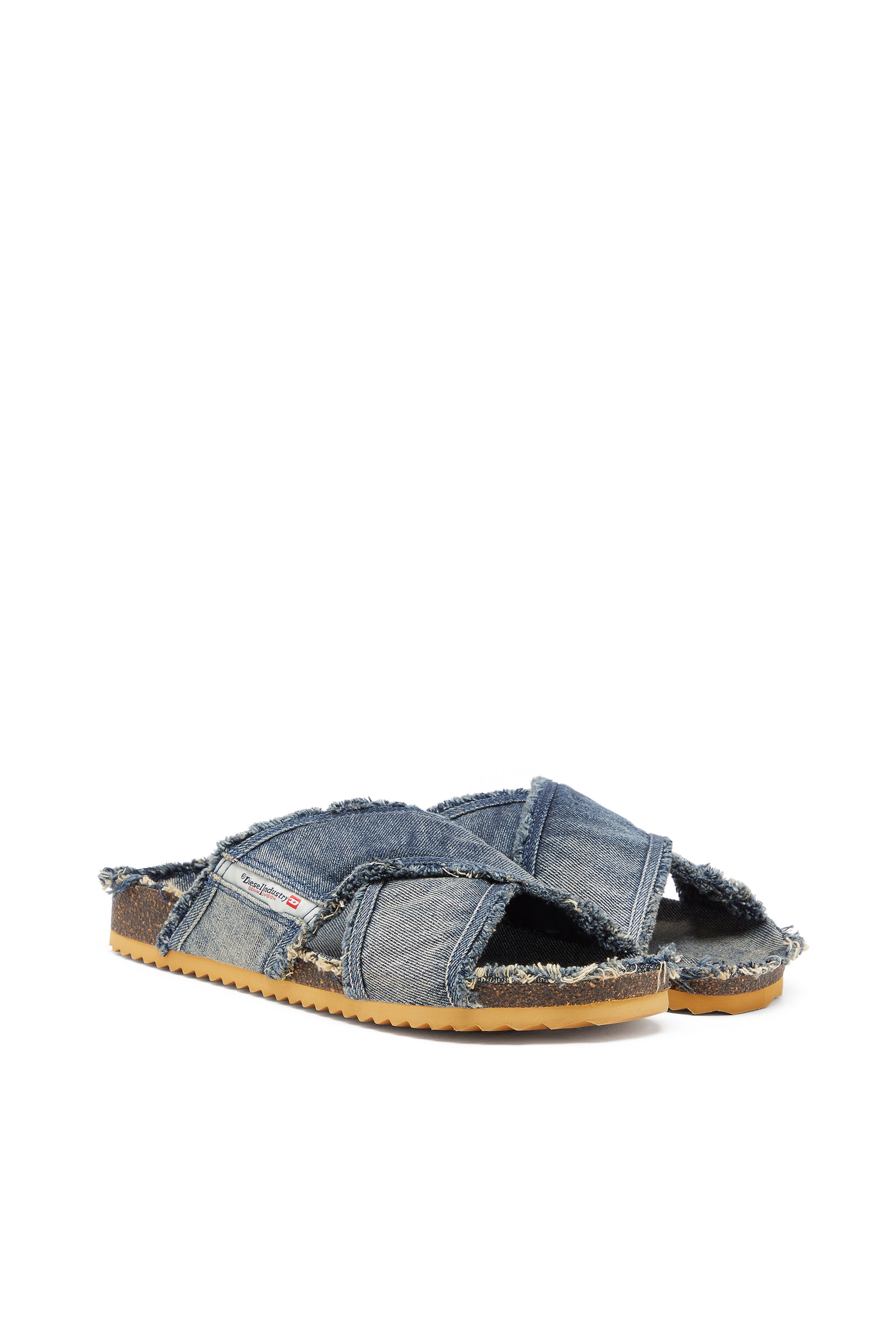 Diesel - D-WOODSTOCK CROSS, D-Woodstock-Fasce incrociate in denim sfrangiato Uomo in Blu - 2