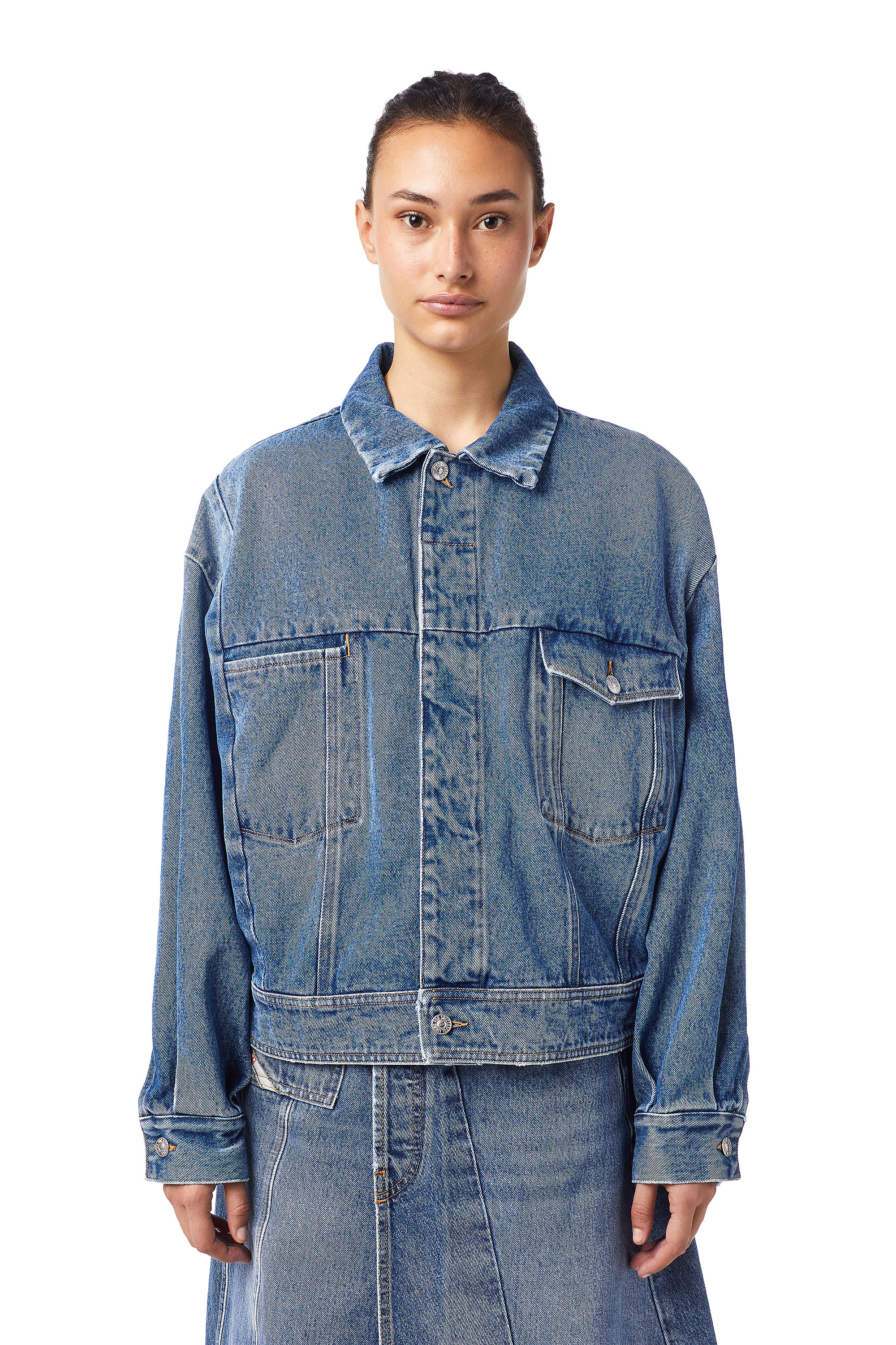 DE-LUCY-SP1, Blu medio - Giacche in denim