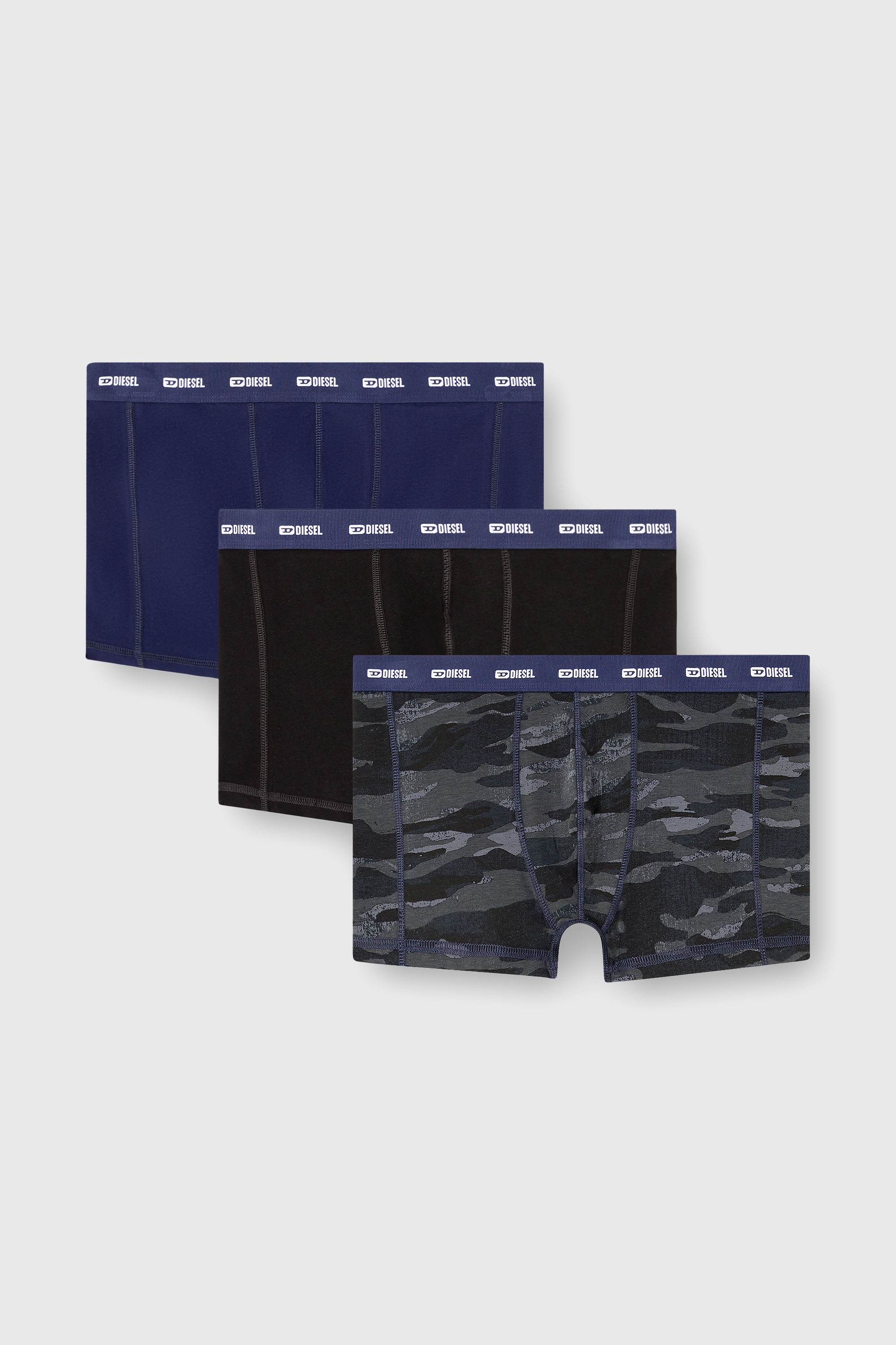 Diesel - DAMIEN-UTLT-3PACK, Set da tre boxer a tinta unita e camouflage Uomo in Multicolor - 2