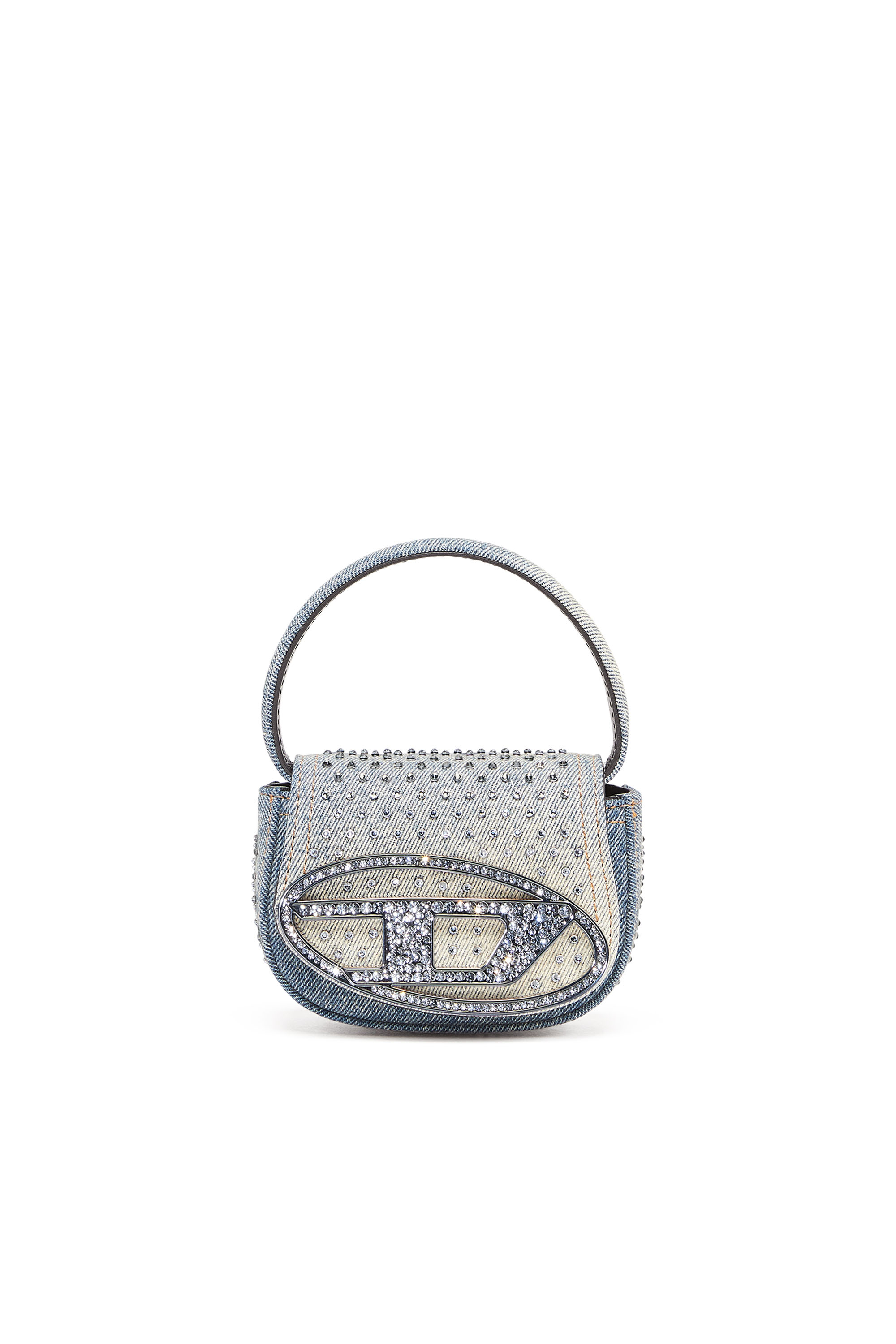 Diesel - 1DR XS, 1DR XS - Iconica mini bag in denim e cristalli Donna in Blu - 2