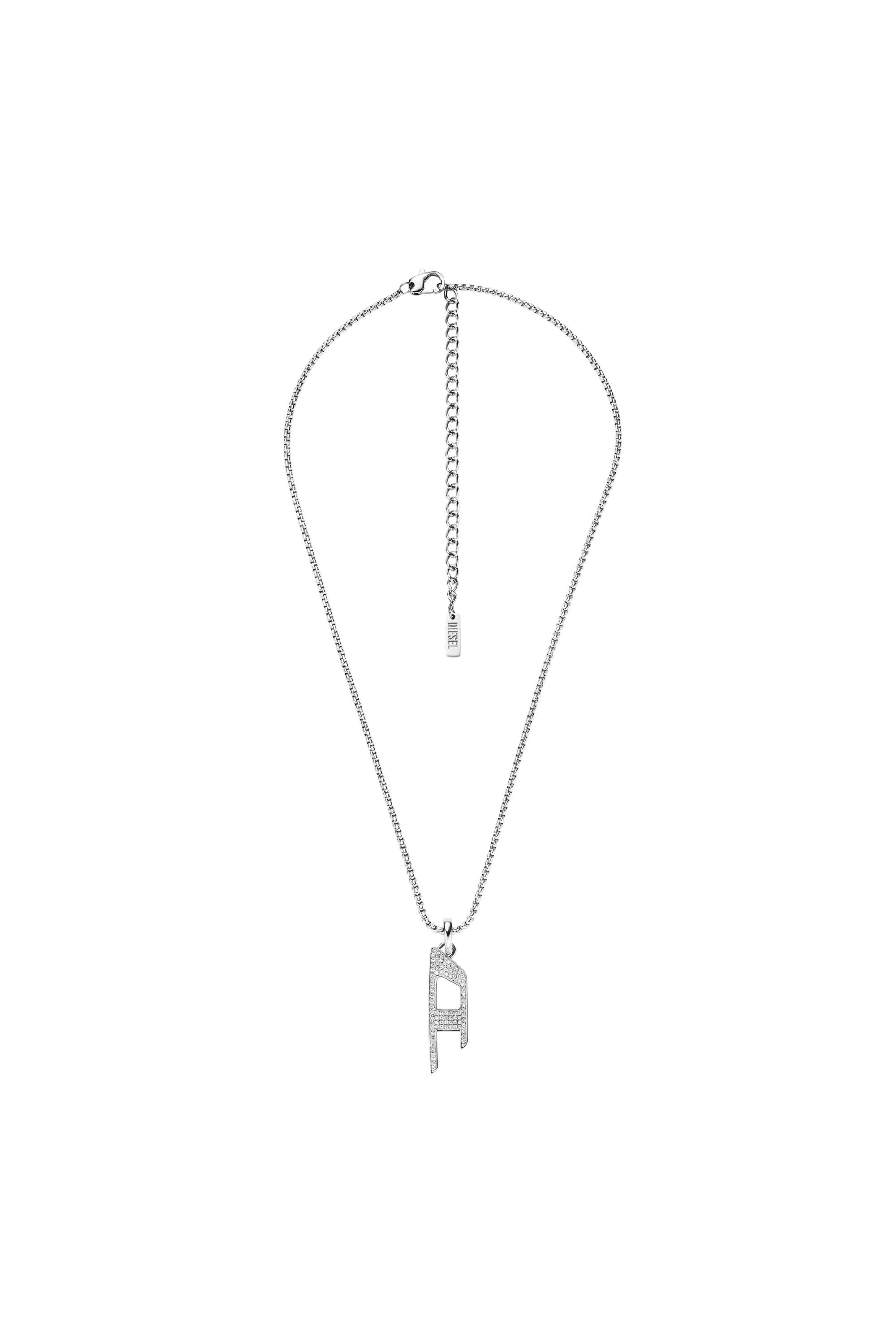 Diesel - DX1624040 JEWELLERY, Collana con pendente luminoso in acciaio Unisex in Argento - 1