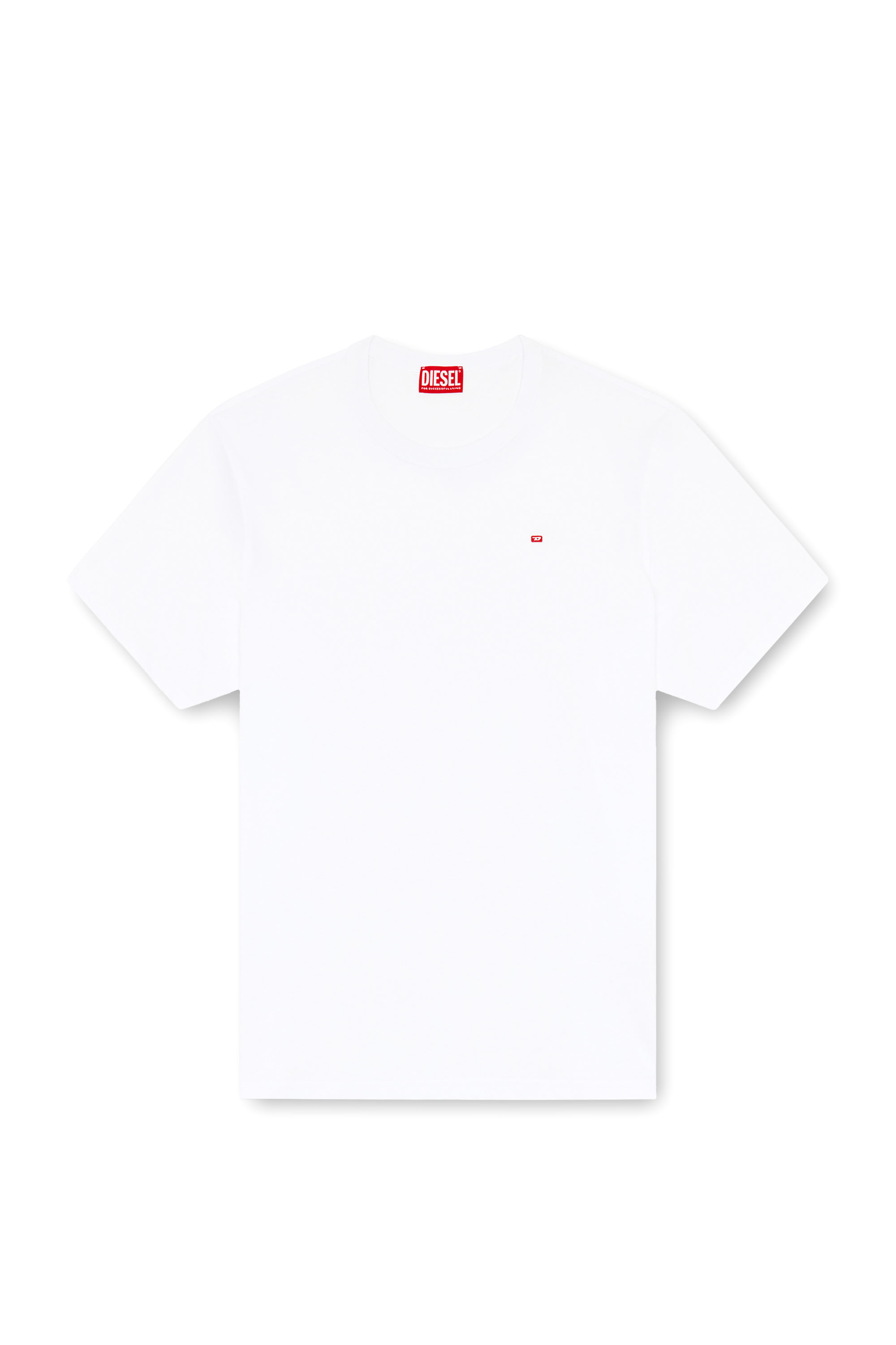 Diesel - T-ADJUST-MICRODIV, T-shirt con micro logo ricamato Unisex in Bianco - 4