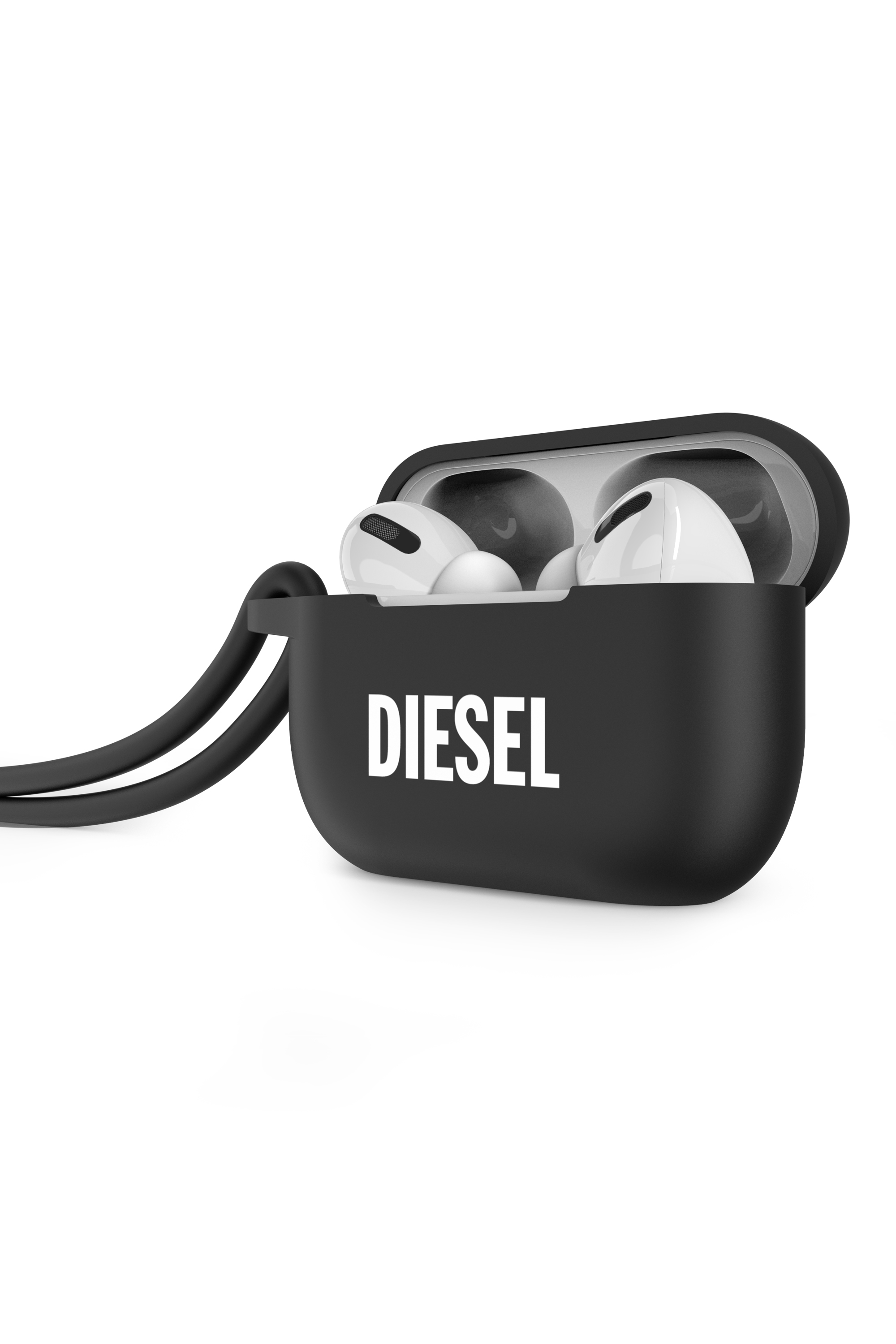 Diesel - 49863 AIRPOD CASE, Custodia in silicone per AirPods Pro Unisex in Nero - 3