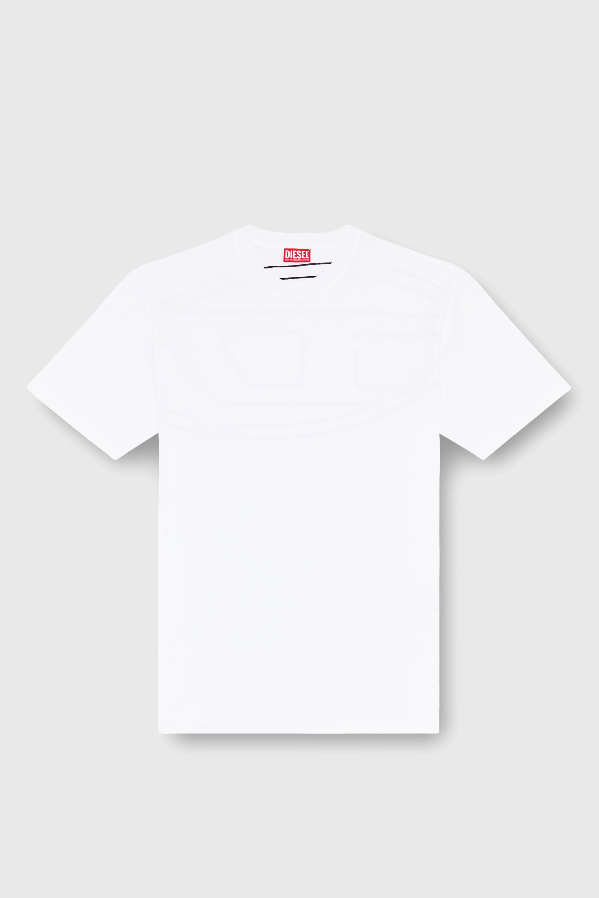 Diesel - T-BOGGY-MEGOVAL-D, T-shirt con maxi-ricamo oval D Uomo in Bianco - 2