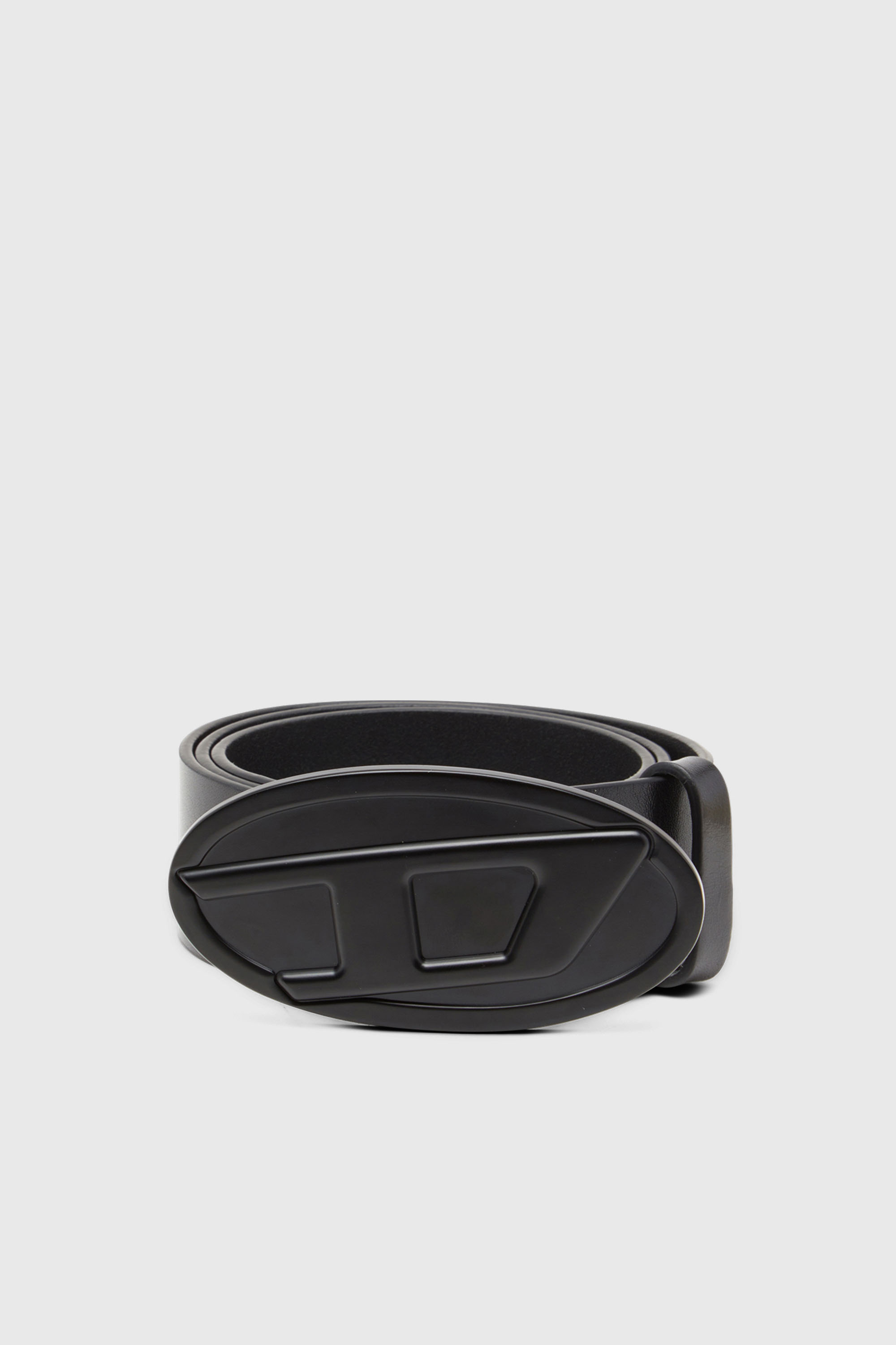 Diesel - B-1DR 2.0, Cintura 4 cm in pelle con placca Oval D Donna in Nero - 1
