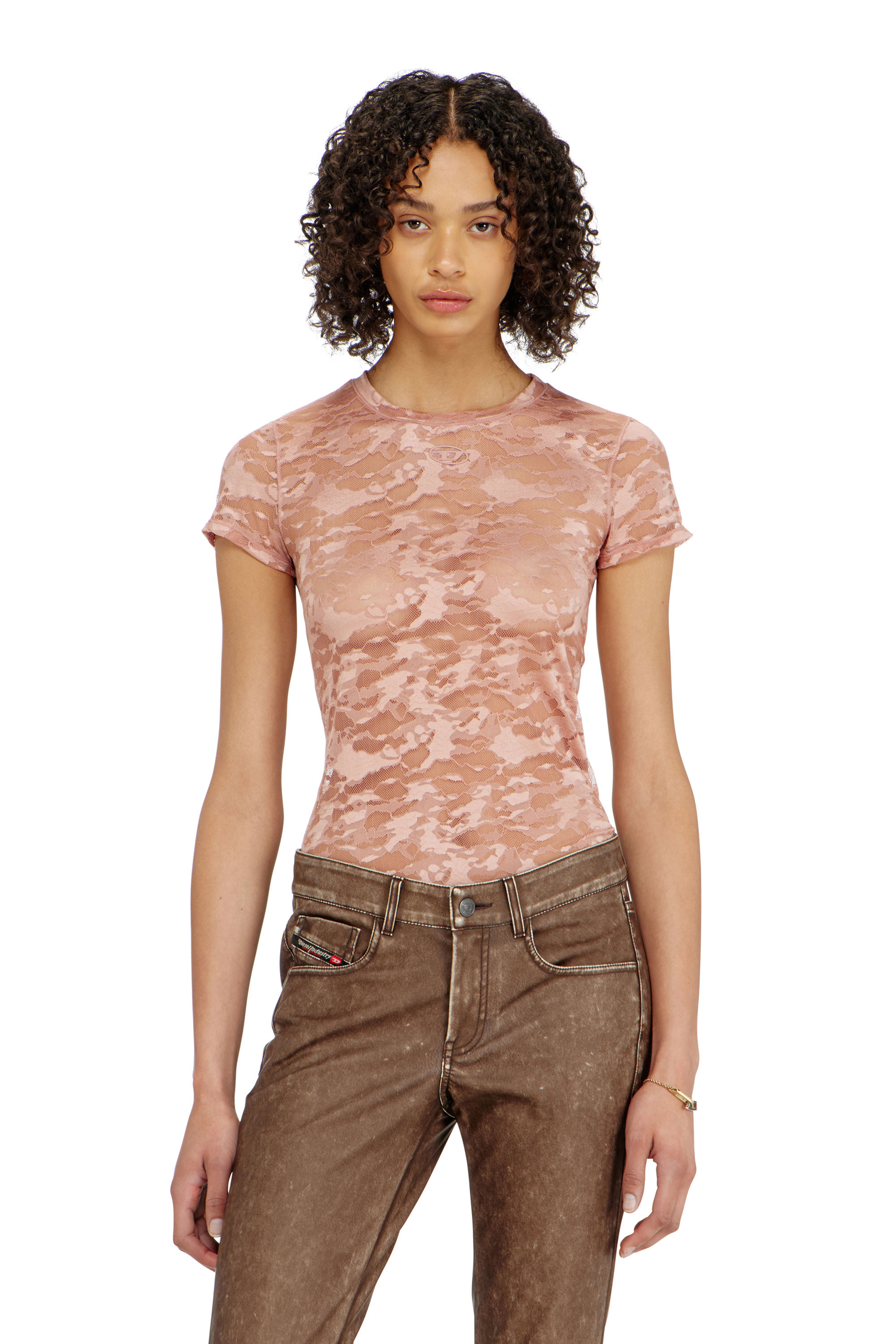 Diesel - KASIA-UTLT, T-shirt in pizzo camouflage Donna in ToBeDefined - 1