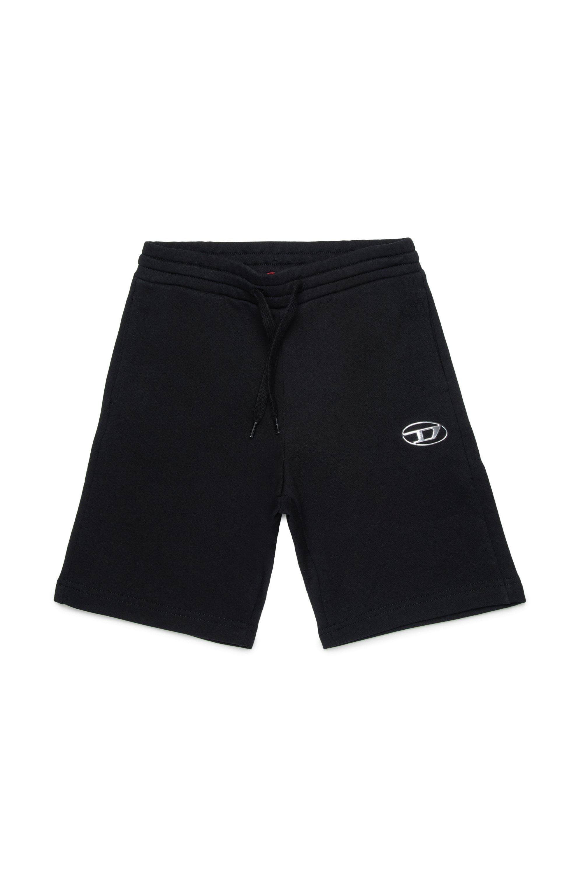 Diesel - PMACISHORT, Shorts sportivi con Oval D effetto metallo Uomo in Nero - 1