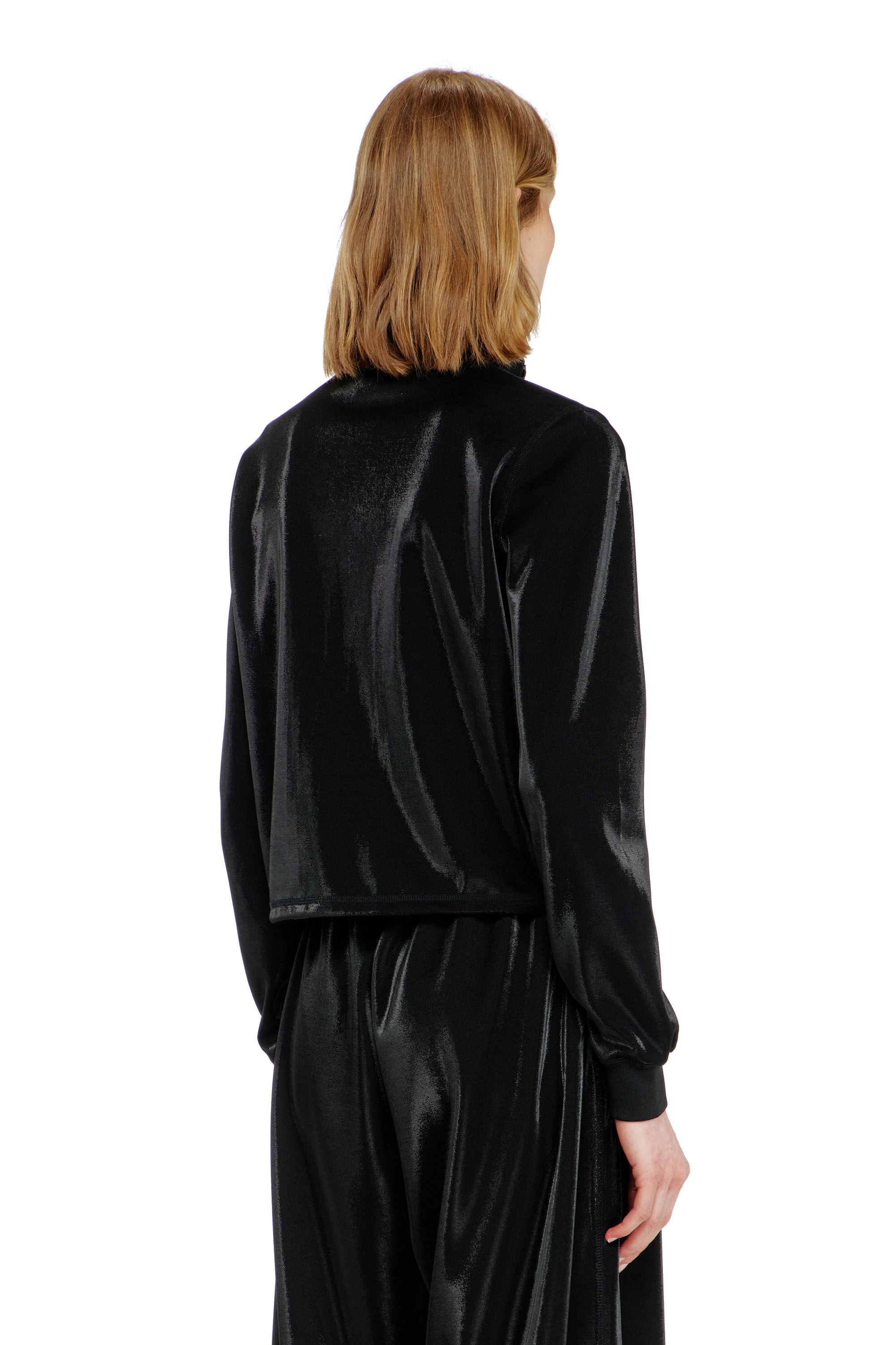 Diesel - F-ROSY, Woman's Zipped sweatshirt with shiny piquet effect in null - 4