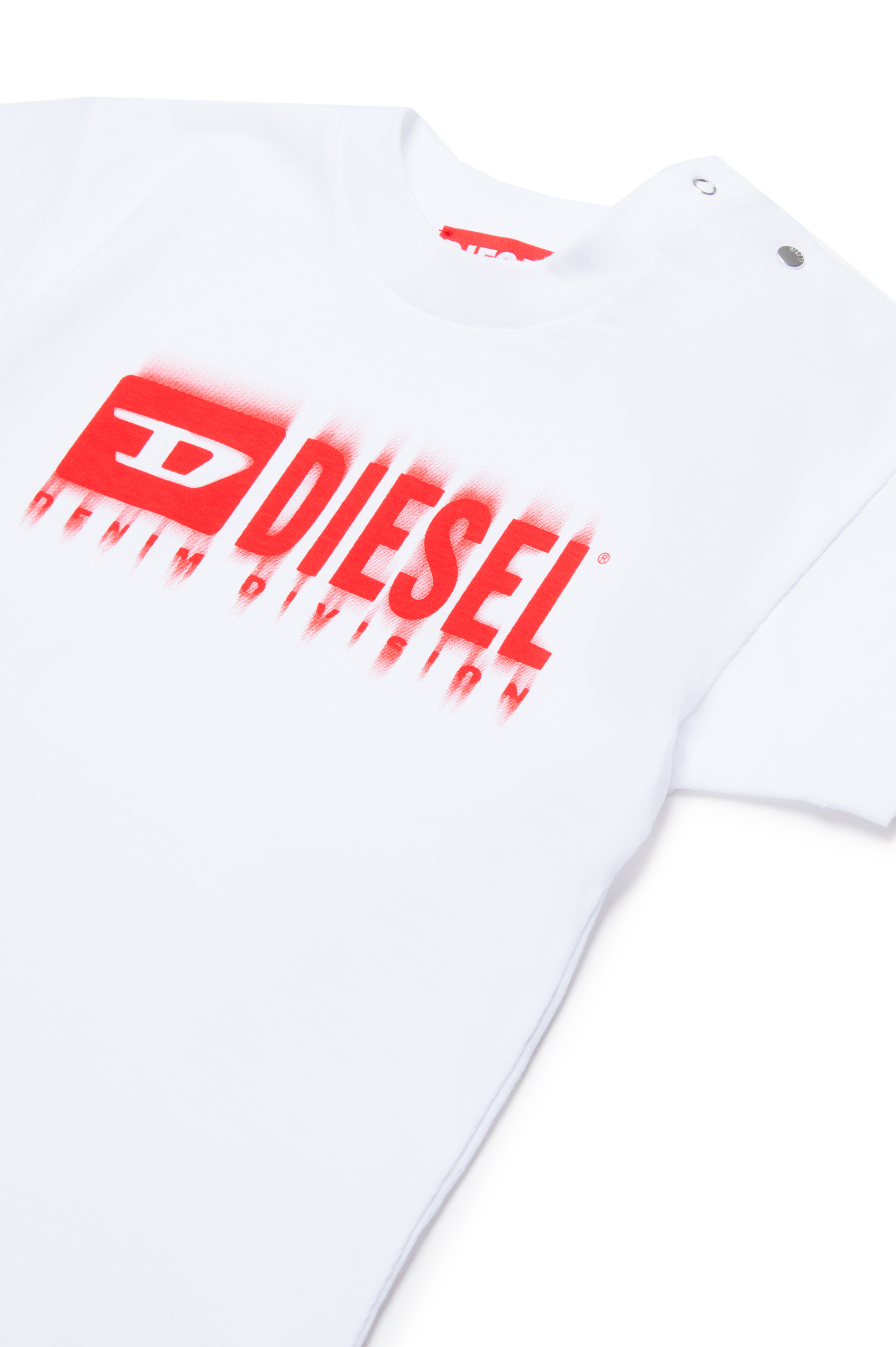 Diesel - TDIEGORL6MAB, Unisex T-shirt con logo sbavato in Bianco - Image 3