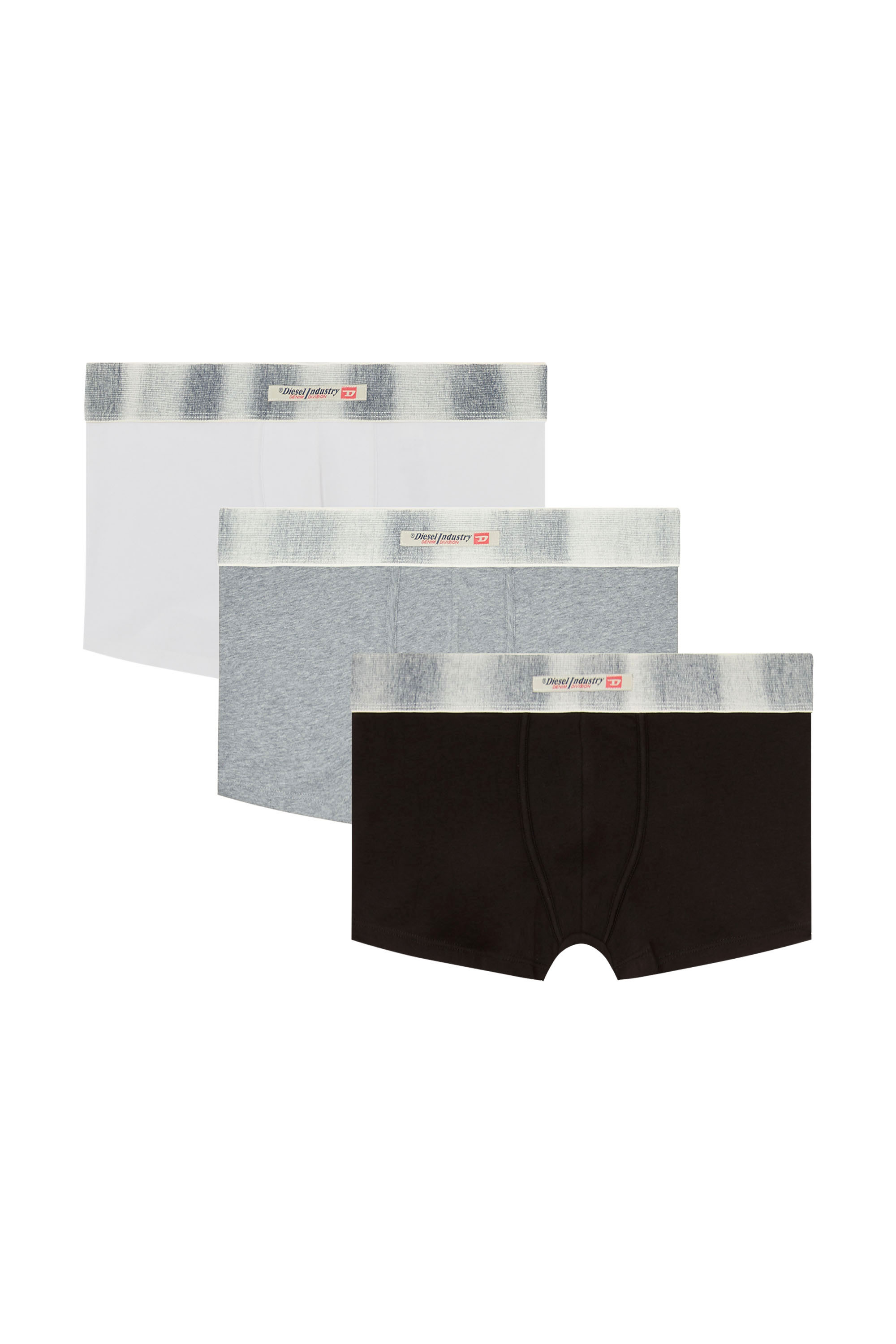 Diesel - DAMIEN-DNM-3PACK, Set da tre boxer in cotone elasticizzato con fascia in raso Uomo in Multicolor - 1