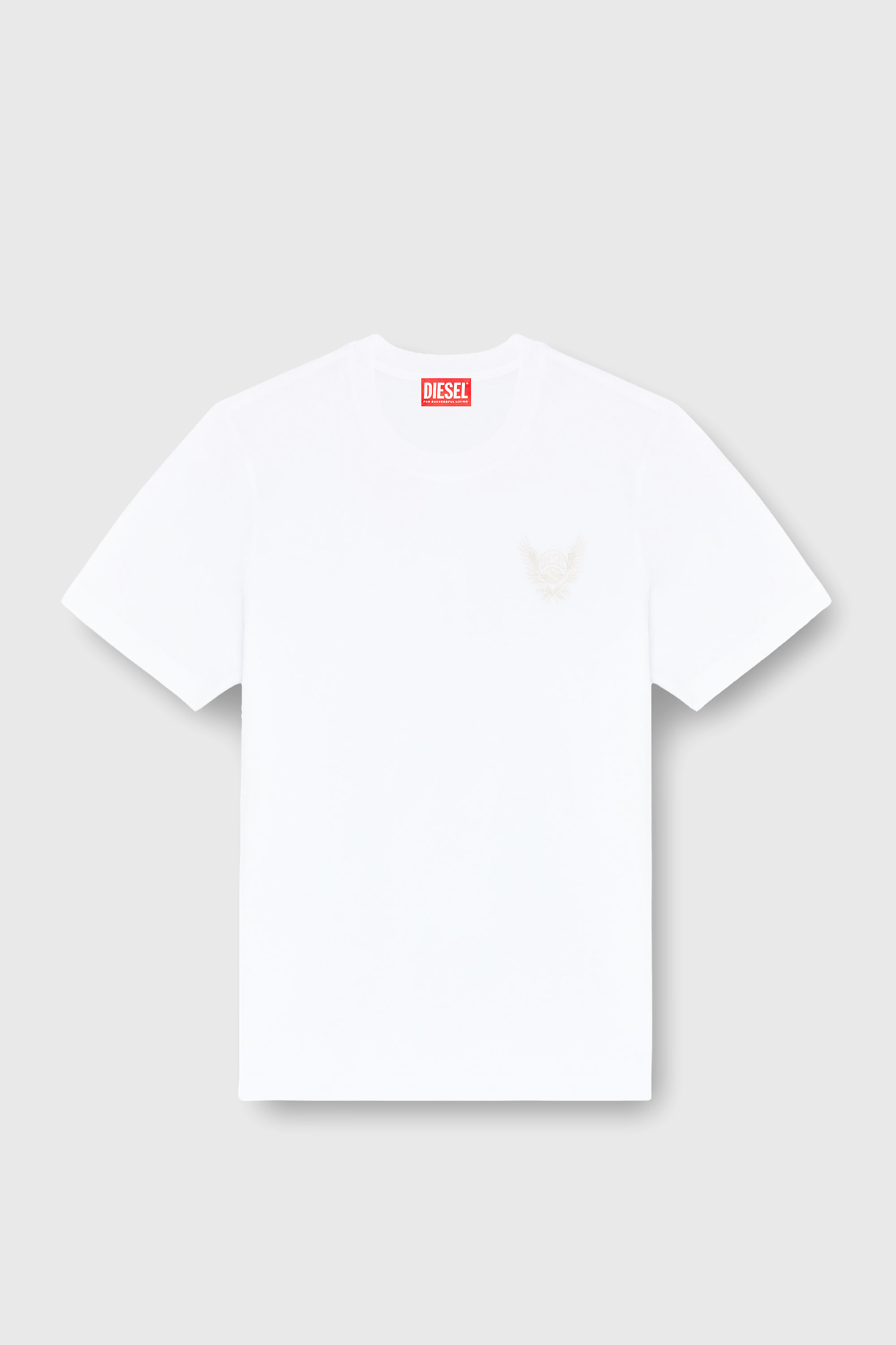Diesel - T-ADJUST-AA8, T-shirt in cotone con motivo logo sul petto Uomo in Bianco - 2