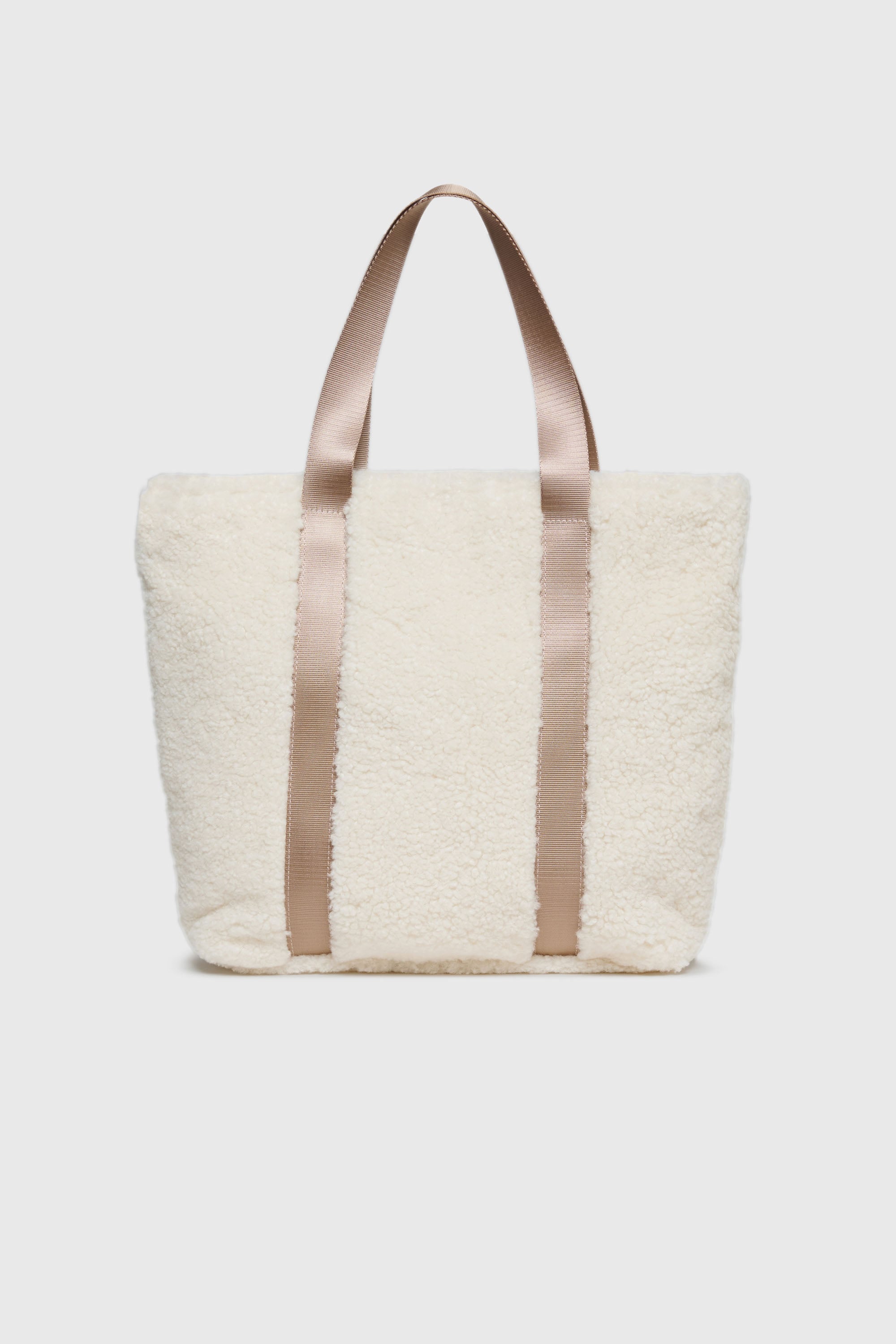 Diesel - WIXA, WIXA - Borsa tote in teddy fleece Donna in Bianco - 2