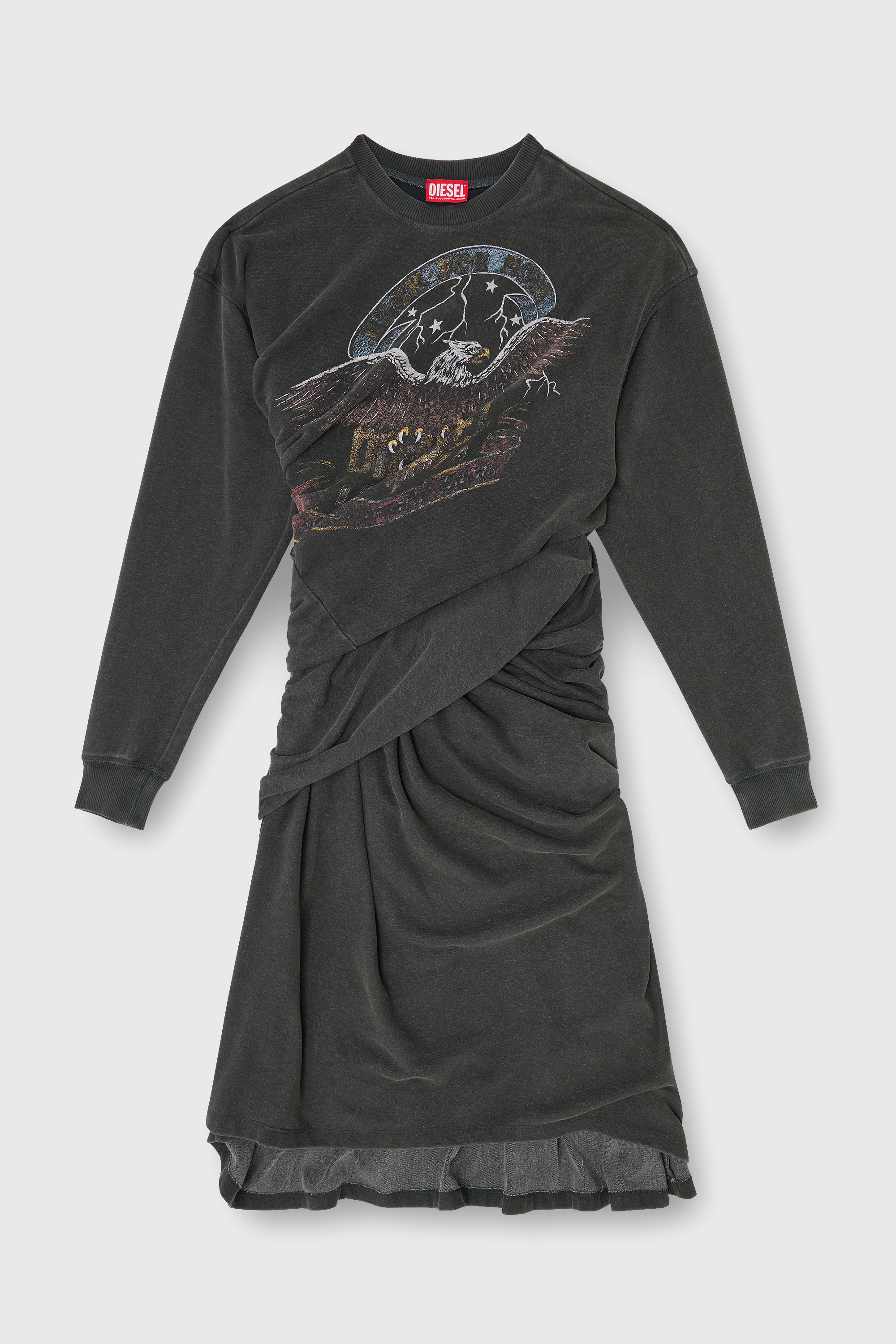 Diesel - D-NENCY, Abito in felpa con grafiche concerto Donna in Nero - 2