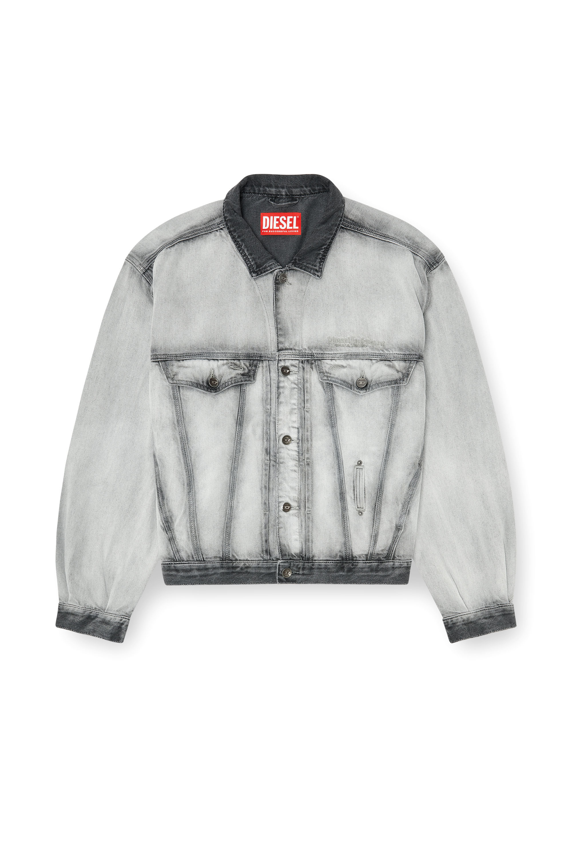 Diesel - D-DENVER-FSI, Giacca trucker in denim skeleton Unisex in Grigio - 3
