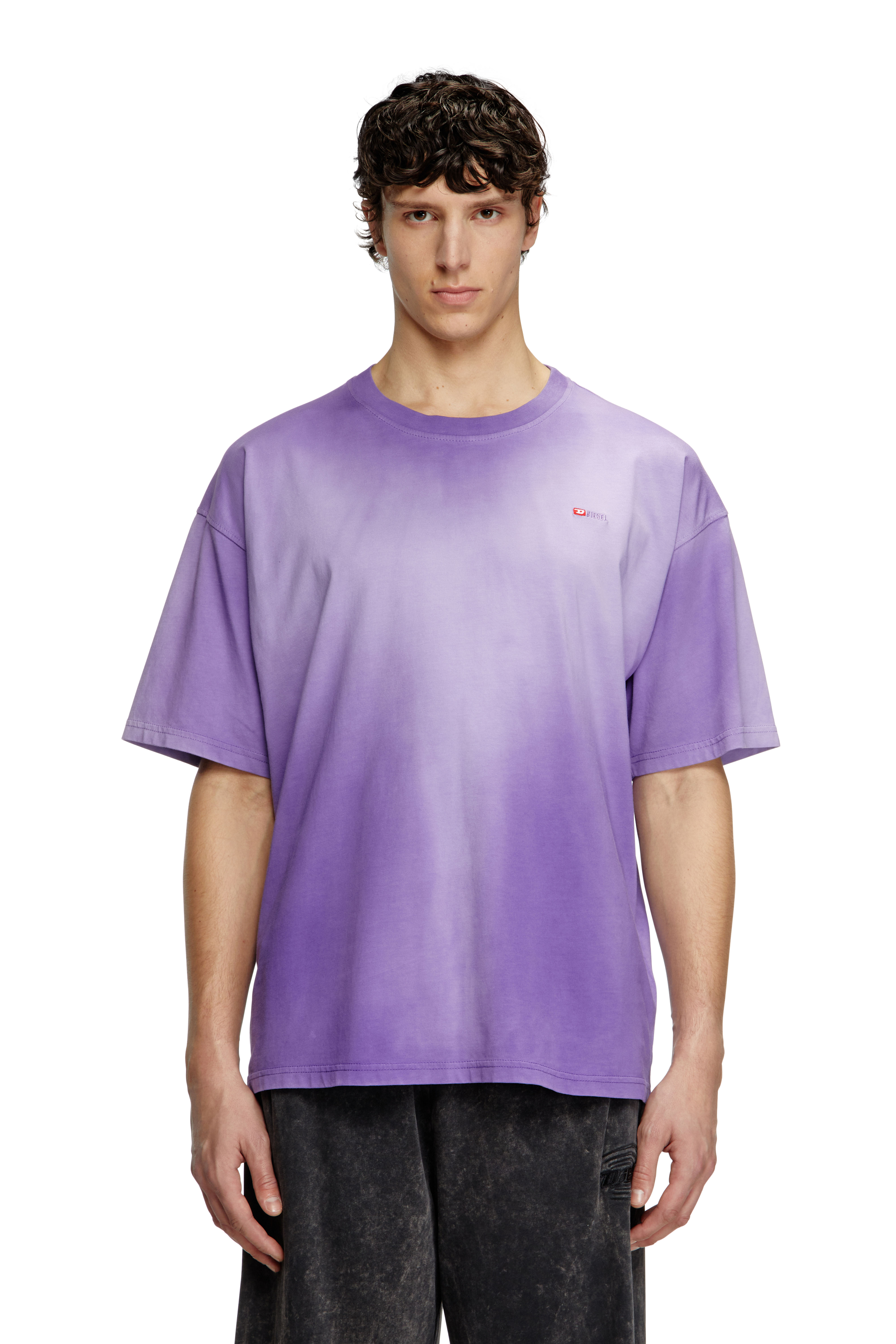 Diesel - T-BOXT-R27, T-shirt con micro logo ricamato Uomo in Viola - 1