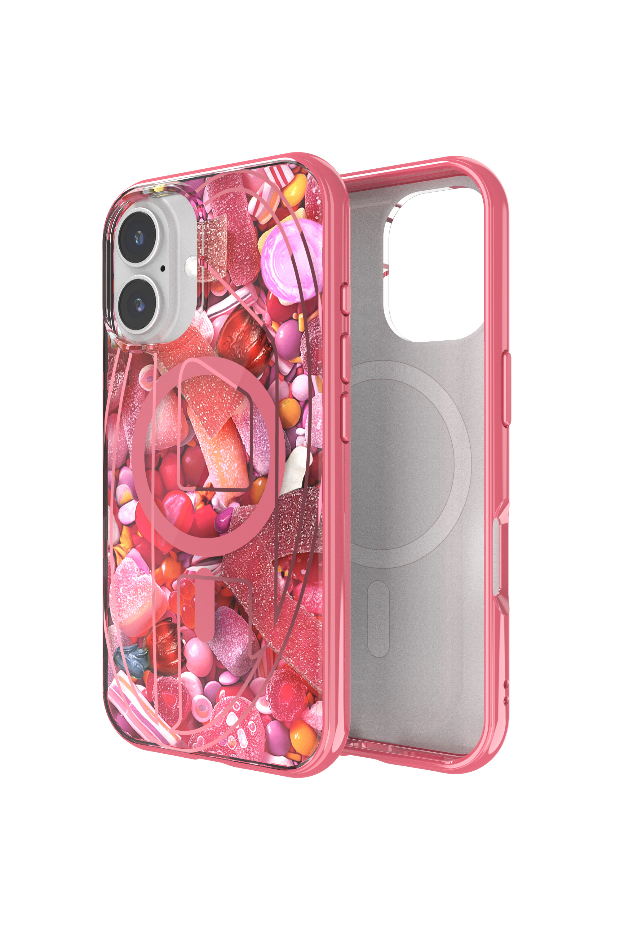 Diesel - 60249 AOP CASE, Custodia Oval D con MagSafe iPhone 16 Unisex in Rosa - 1