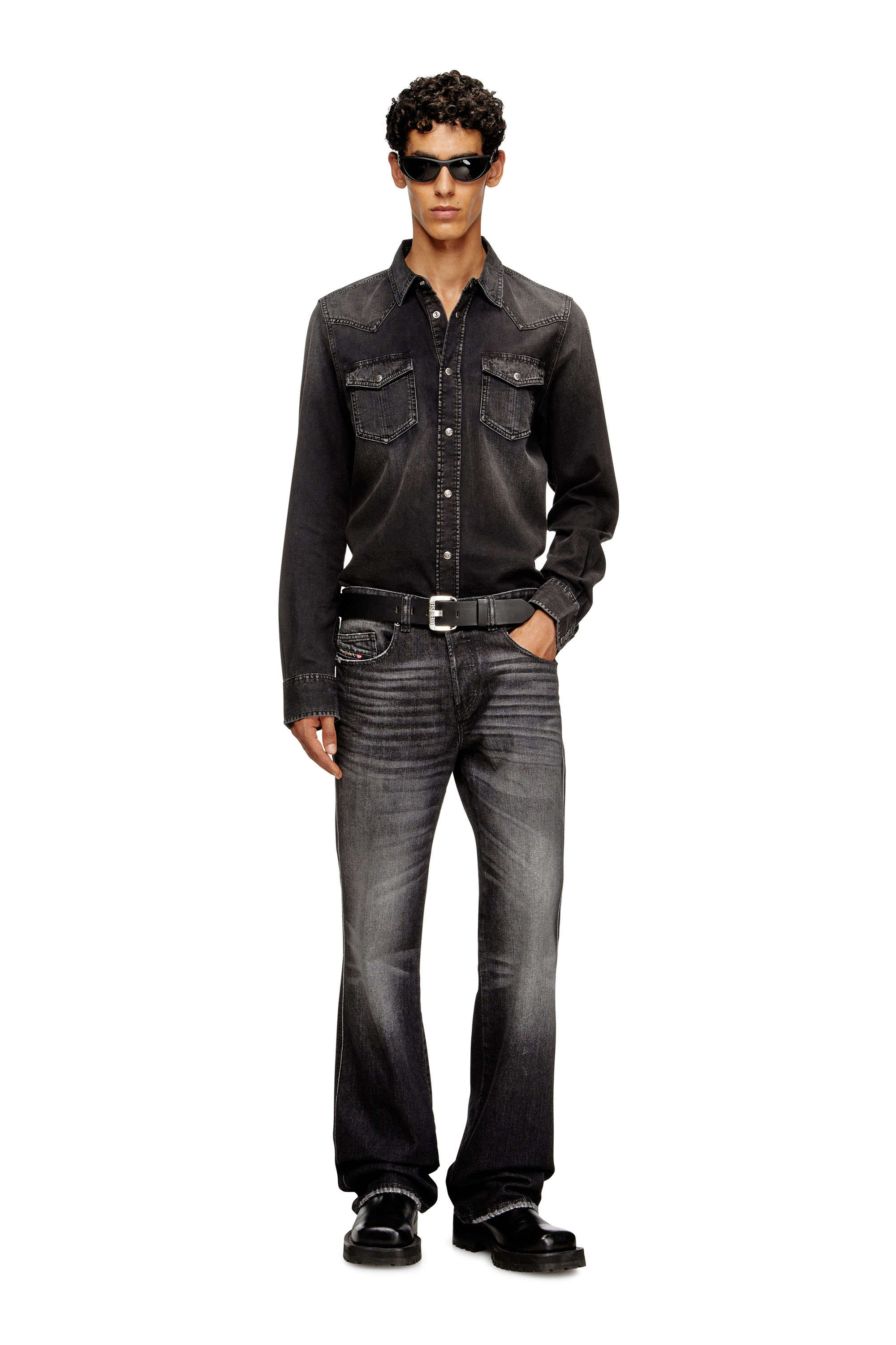 Diesel - D-VEGA, Overshirt in denim Uomo in Nero - 1