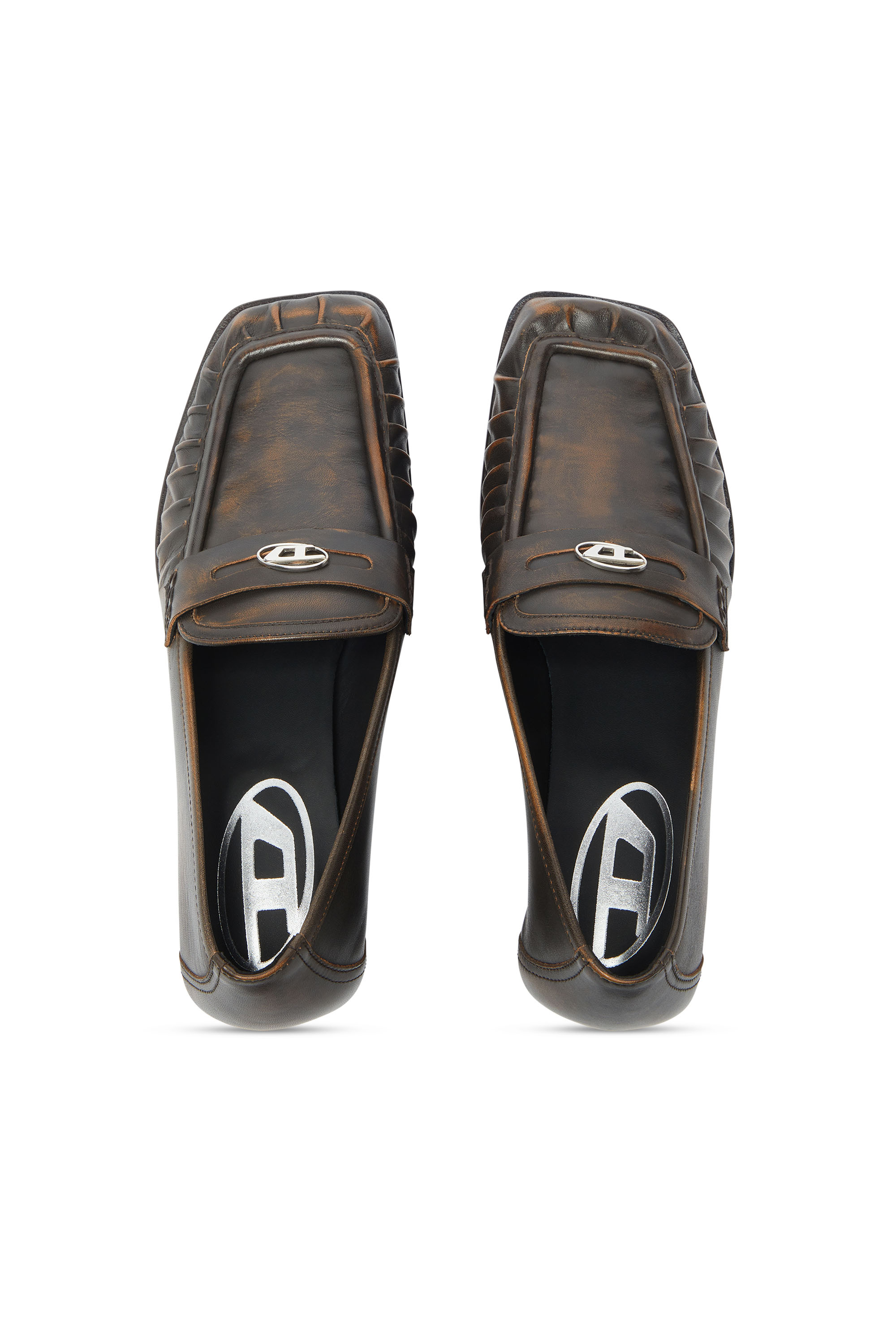 Diesel - D-AMBER MOC 30, D-Amber - Penny loafers in pelle Donna in Marrone - 4