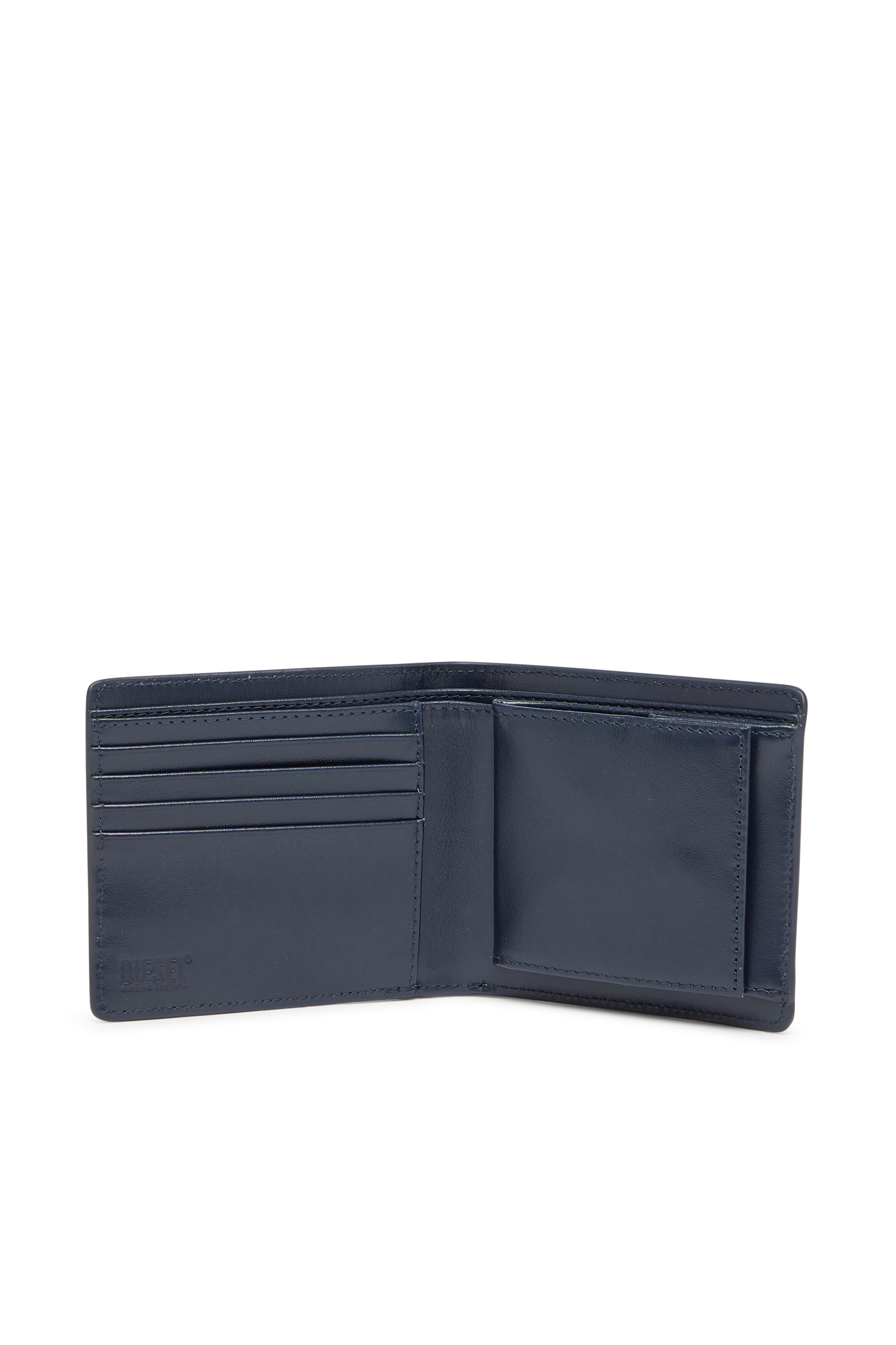 Diesel - HOLI-D BI FOLD COIN S 3D, Portafoglio a libro in pelle Unisex in Blu - 3