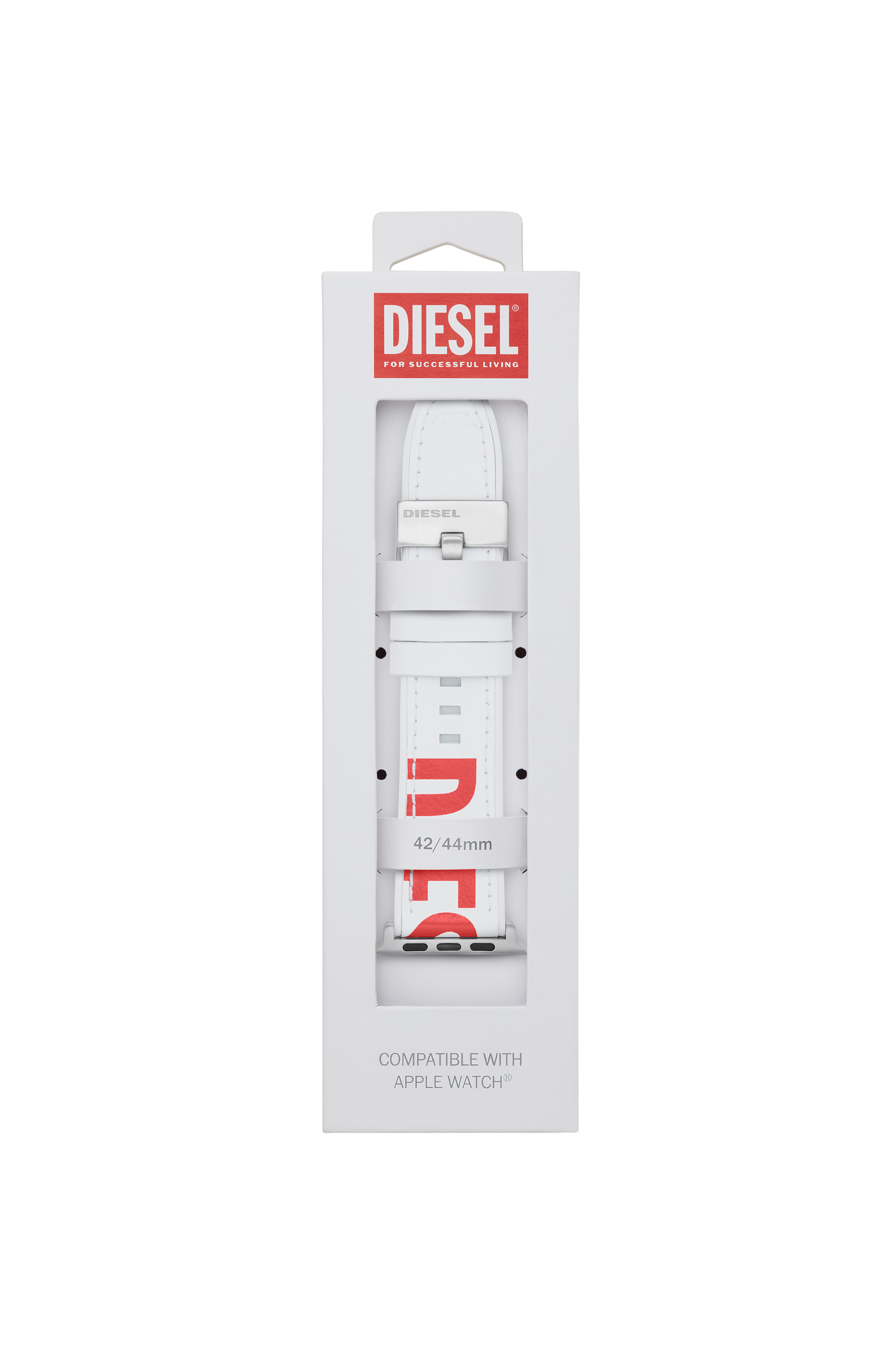 Diesel - DSS004, Cinturino in pelle per Apple Watch&reg;, 42mm, 44mm, 45mm Unisex in Bianco - 2