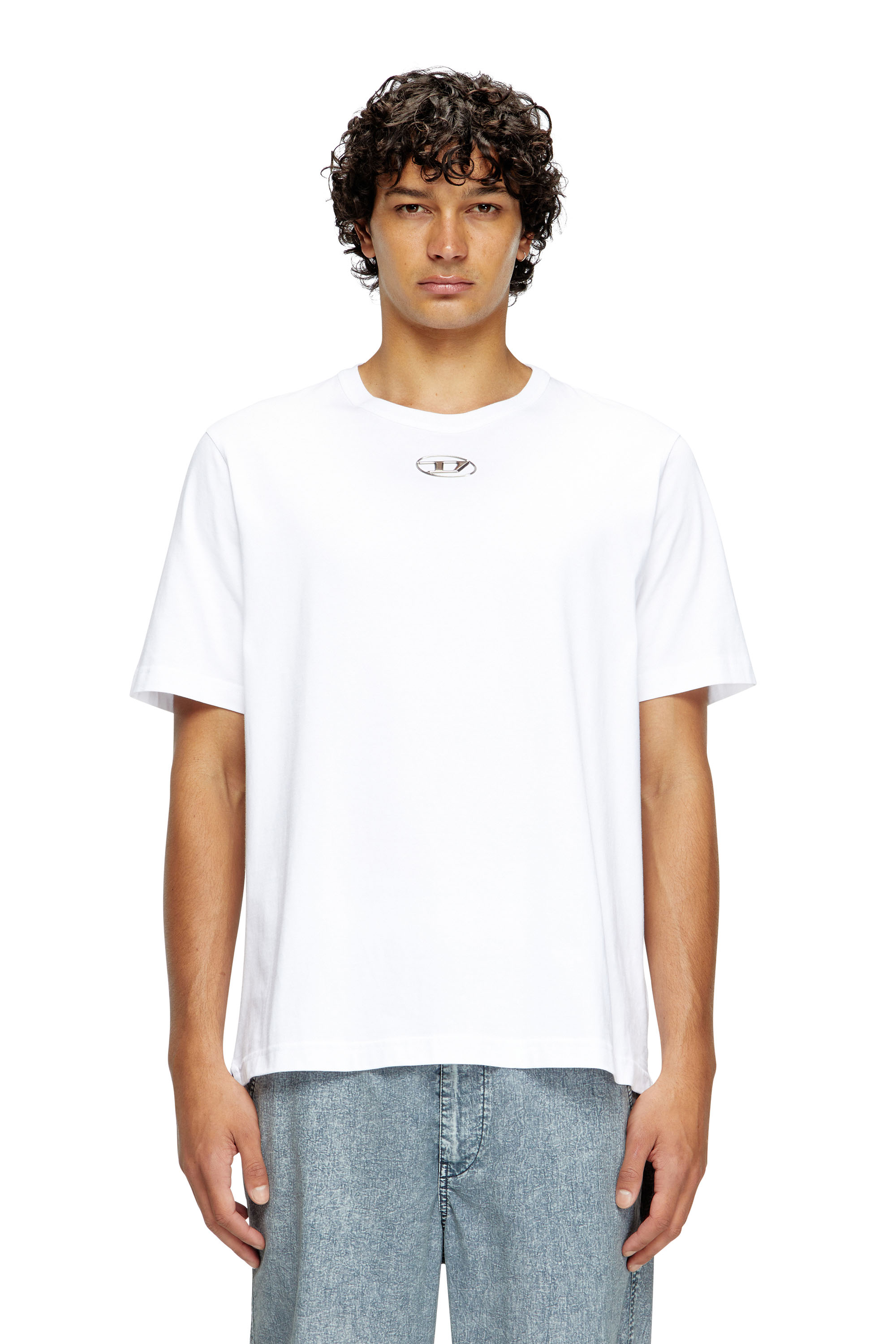 Diesel - T-JUST-OD, T-shirt con logo stampato a iniezione Uomo in Bianco - 3
