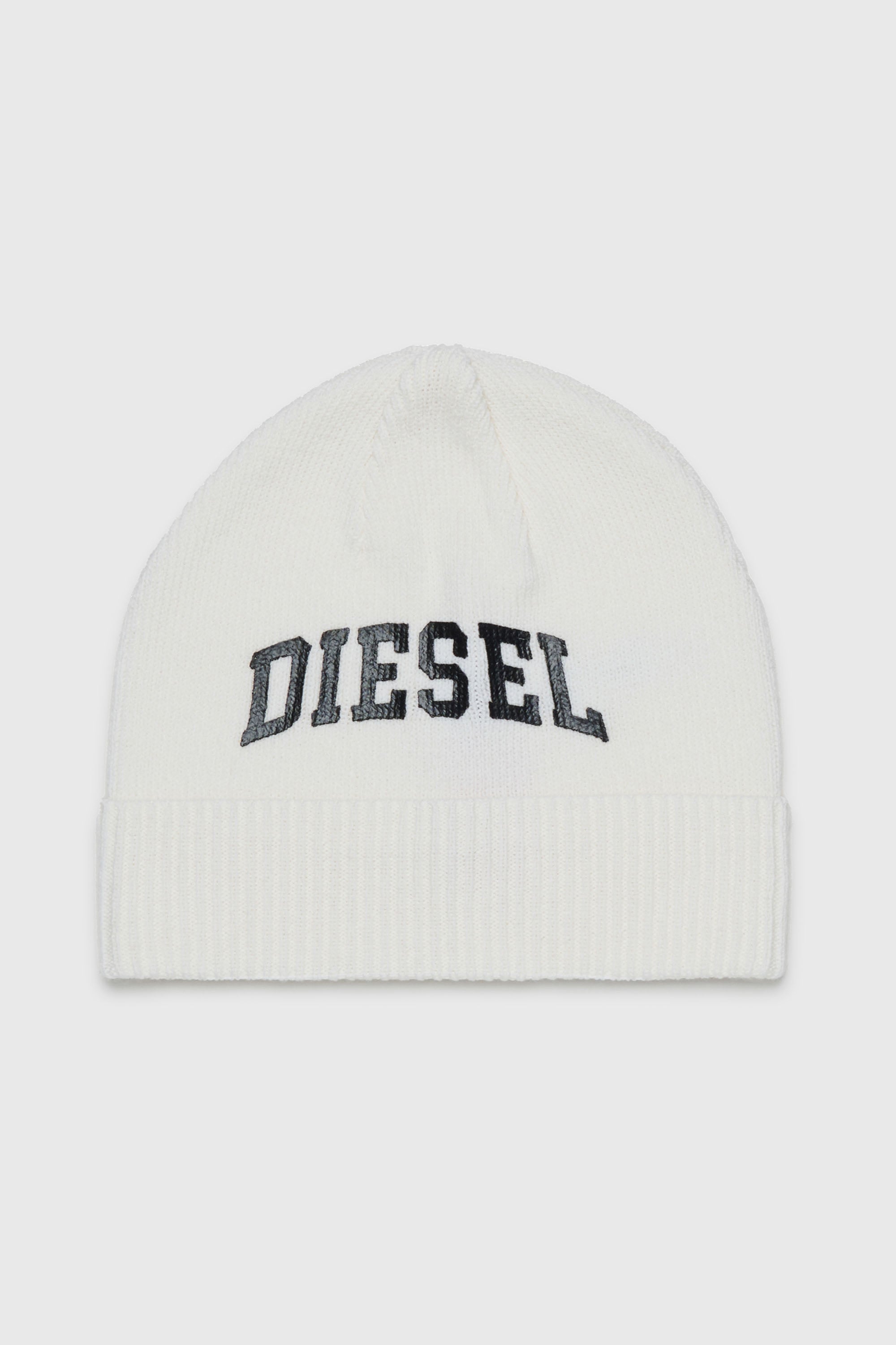 Diesel - FBAND, Berretto in misto lana con logo Unisex in Bianco - 1