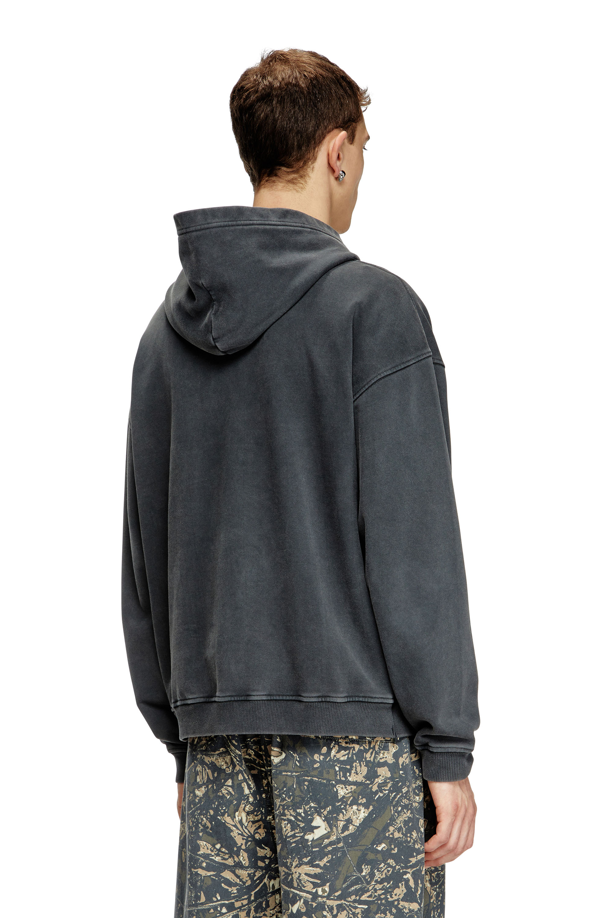 Diesel - S-BOXT-HOOD-R10, Hoodie con logo Oval D floccato Uomo in ToBeDefined - 4