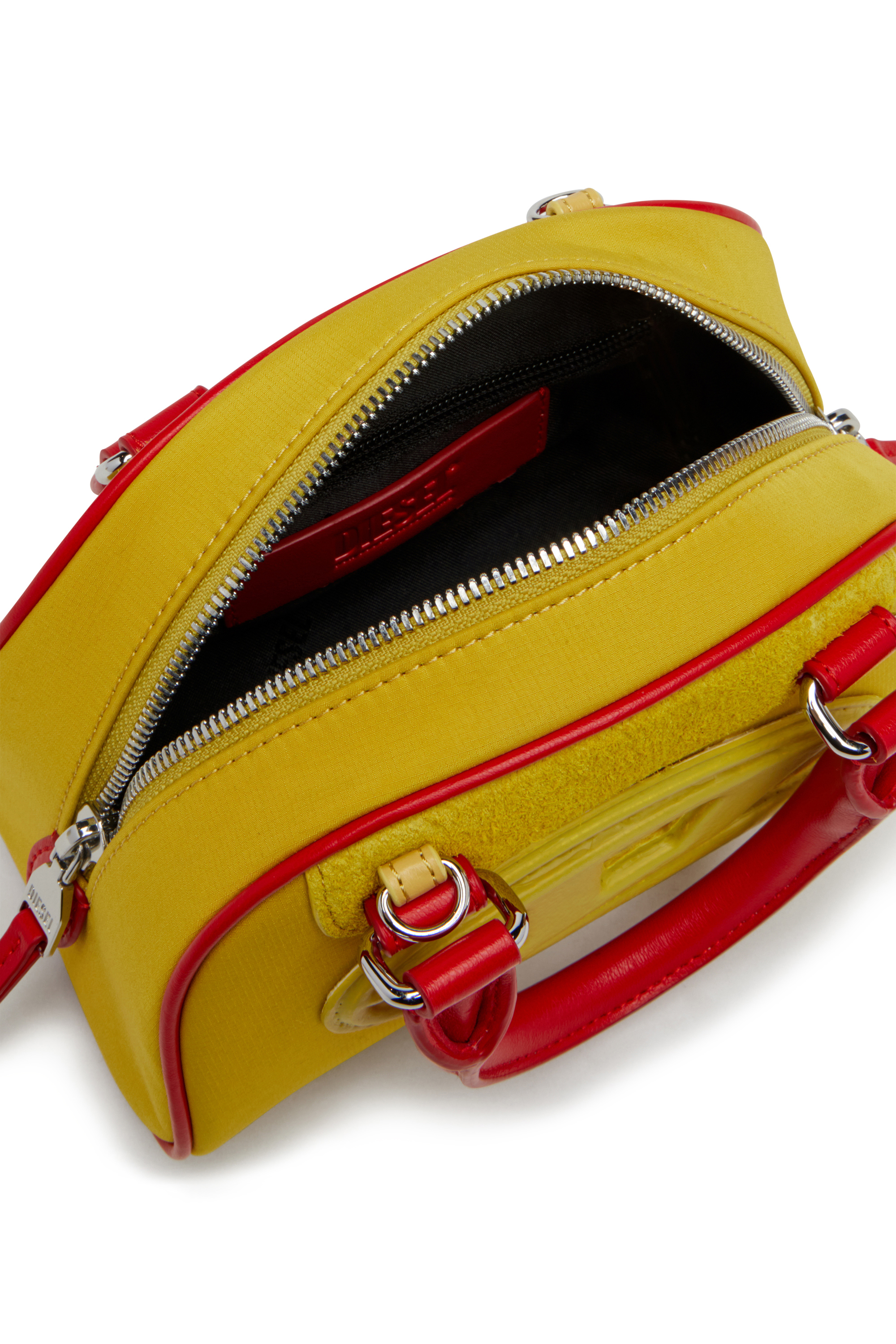 Diesel - 1DR DOME CROSSBODY, Woman's 1DR Dome-Colour-block mini bowling bag in Yellow - 3