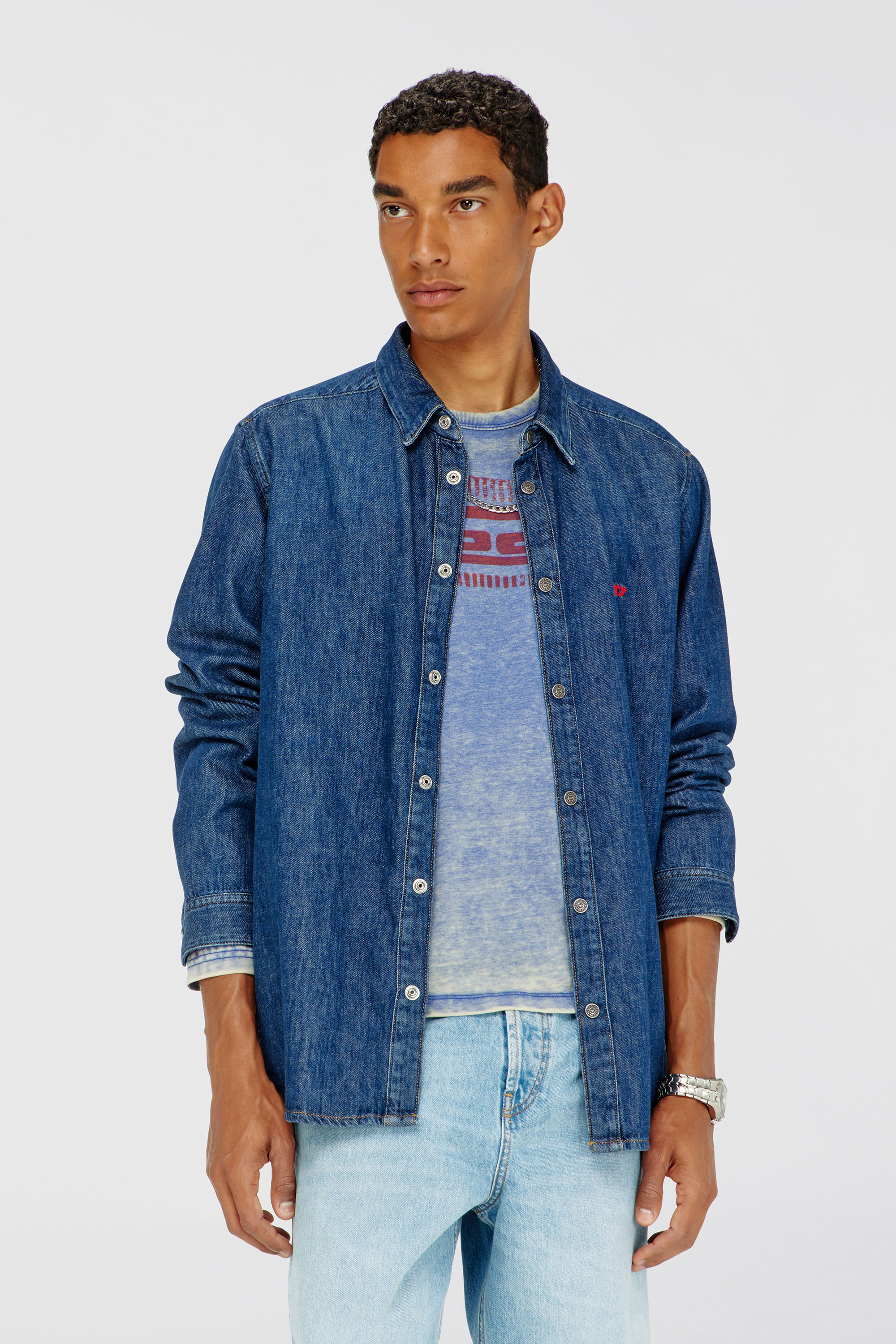 Diesel - D-SIMPLY, Camicia in denim Uomo in Blu - 3
