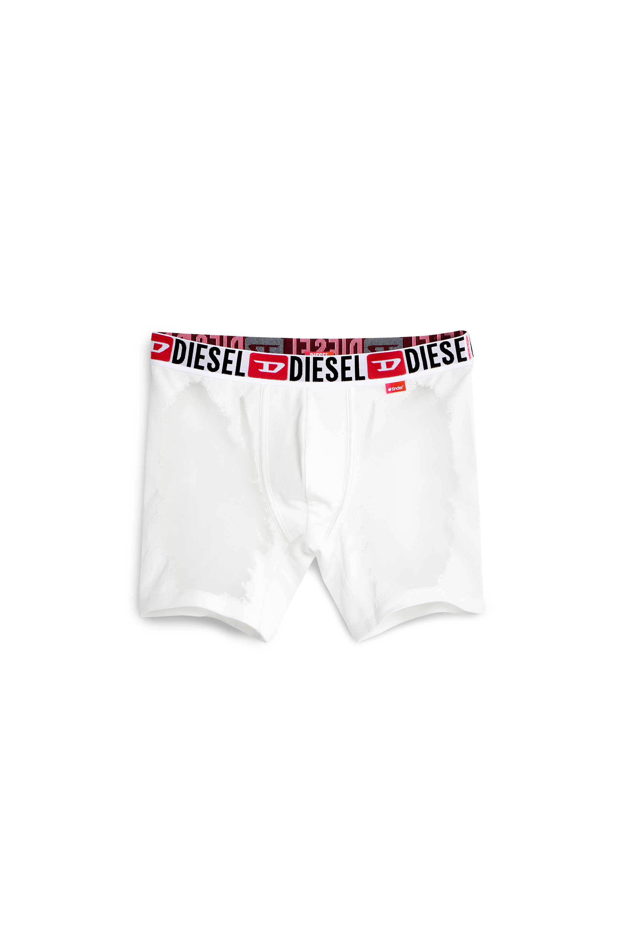 Diesel - PR-MAX-D-CORE, Boxer lungo con effetto devor&eacute; trasparente Uomo in Bianco - 4