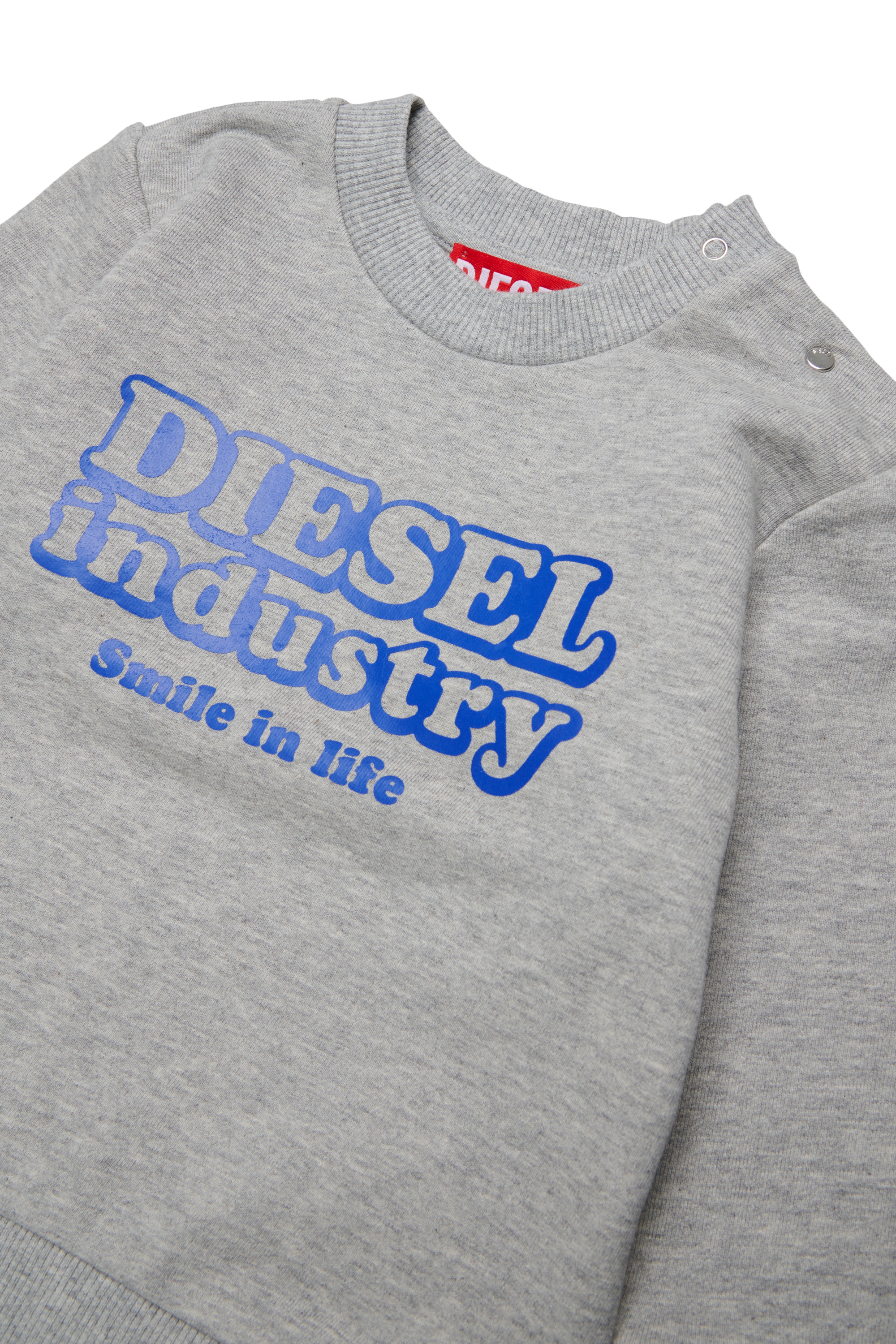 Diesel - SLODIMB, Felpa in cotone con stampa Diesel Industry Uomo in Grigio - 3