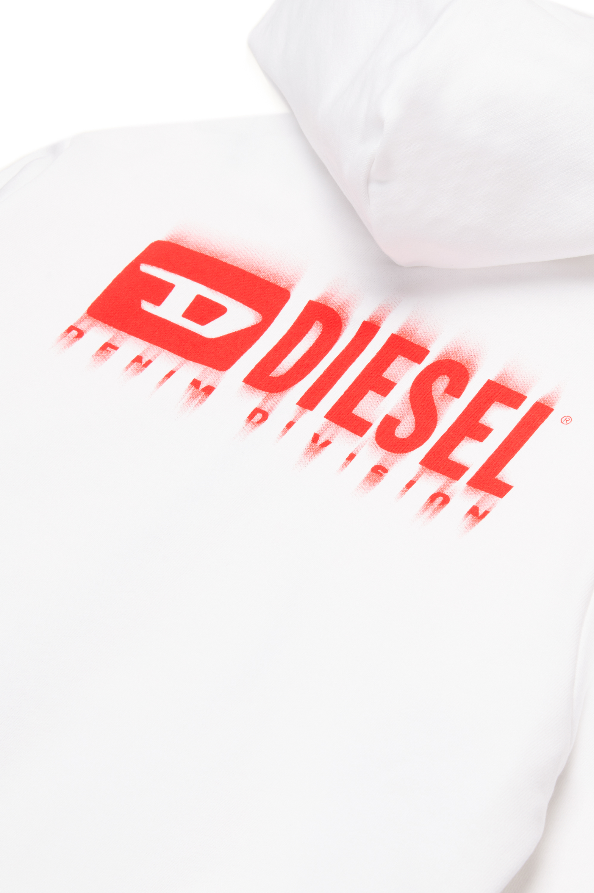 Diesel - SVOUGZIP OVER, Felpa con cappuccio, zip e logo sbavato Uomo in Bianco - 4