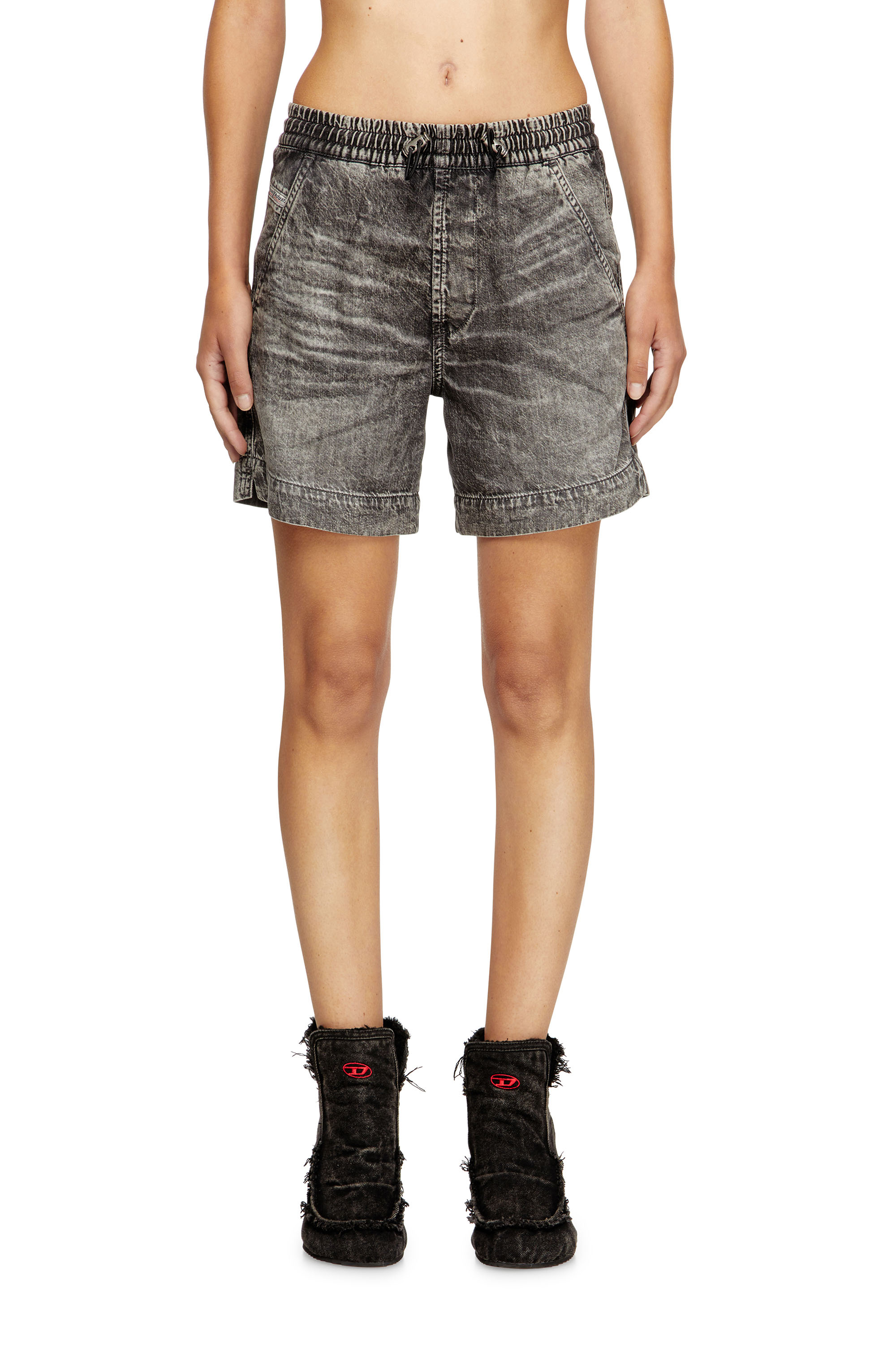 Diesel - D-TENNI-S1, Short in denim marmorizzato Unisex in Nero - 2