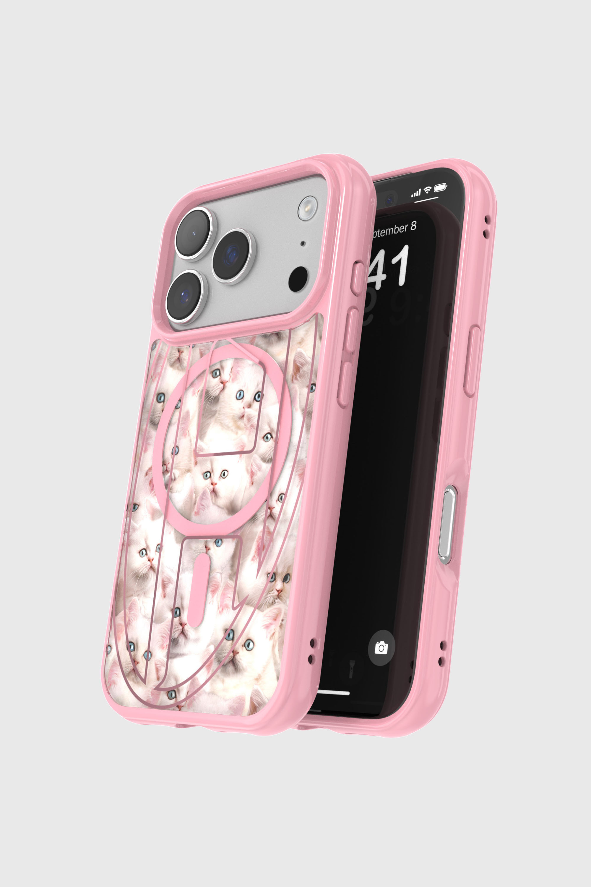 Diesel - 60425 AOP CASE, Unisex's Oval D cats case with magsafe for iPhone 17 Pro in Pink - 4