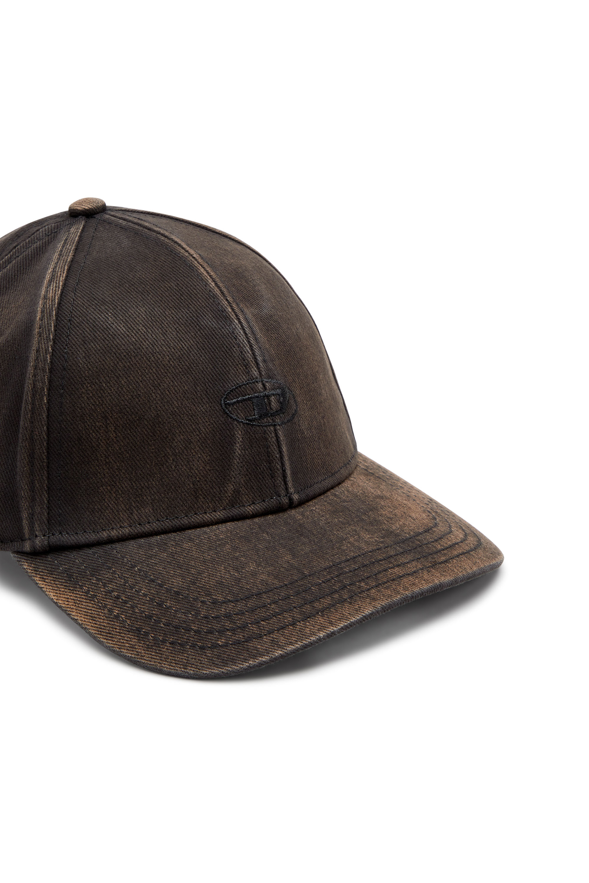 Diesel - C-RUN-WASH, Baseball cap in twill di cotone lavato Uomo in Nero - 3