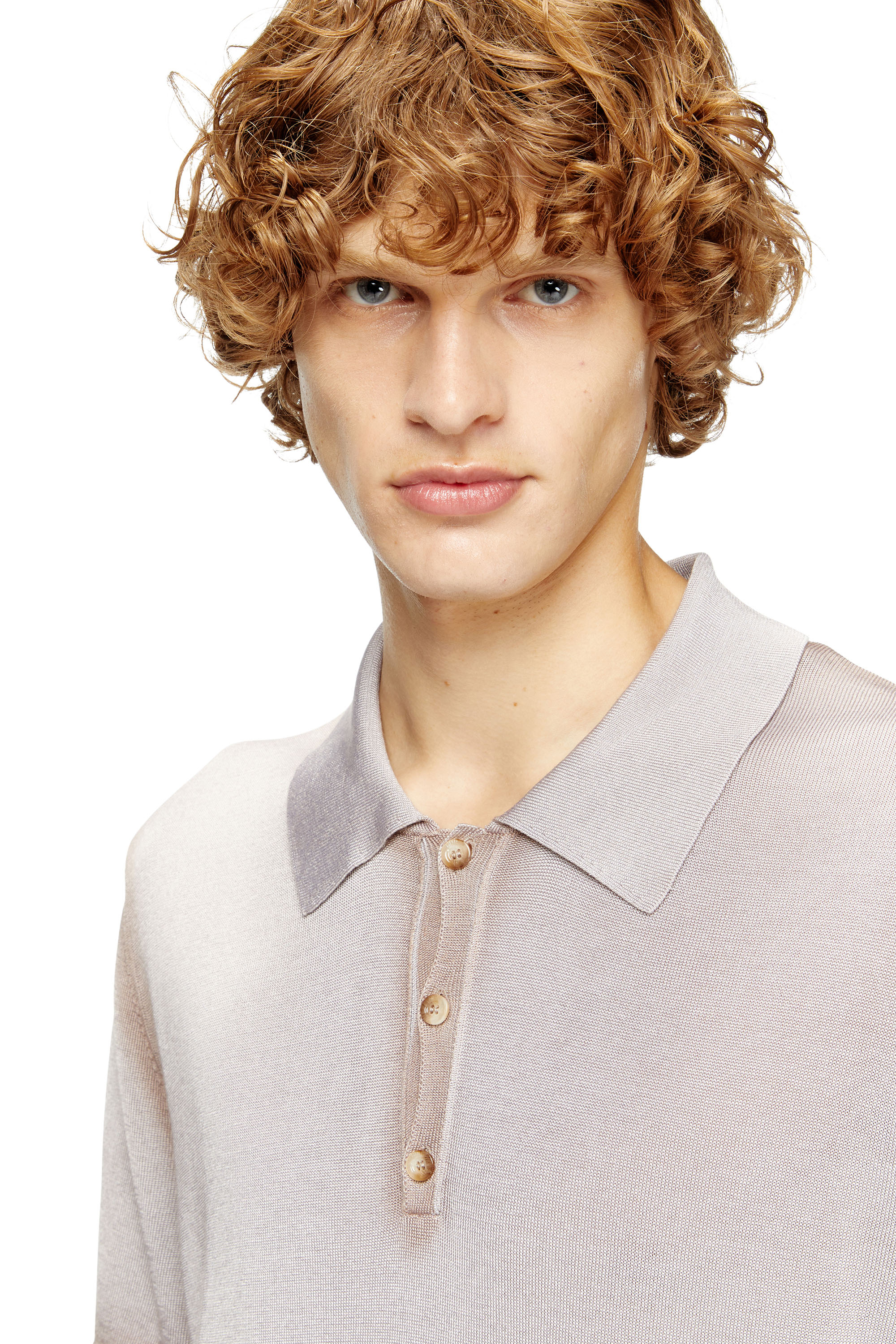 Diesel - K-VIRTO, Polo in maglia dégradé Uomo in Beige - 4