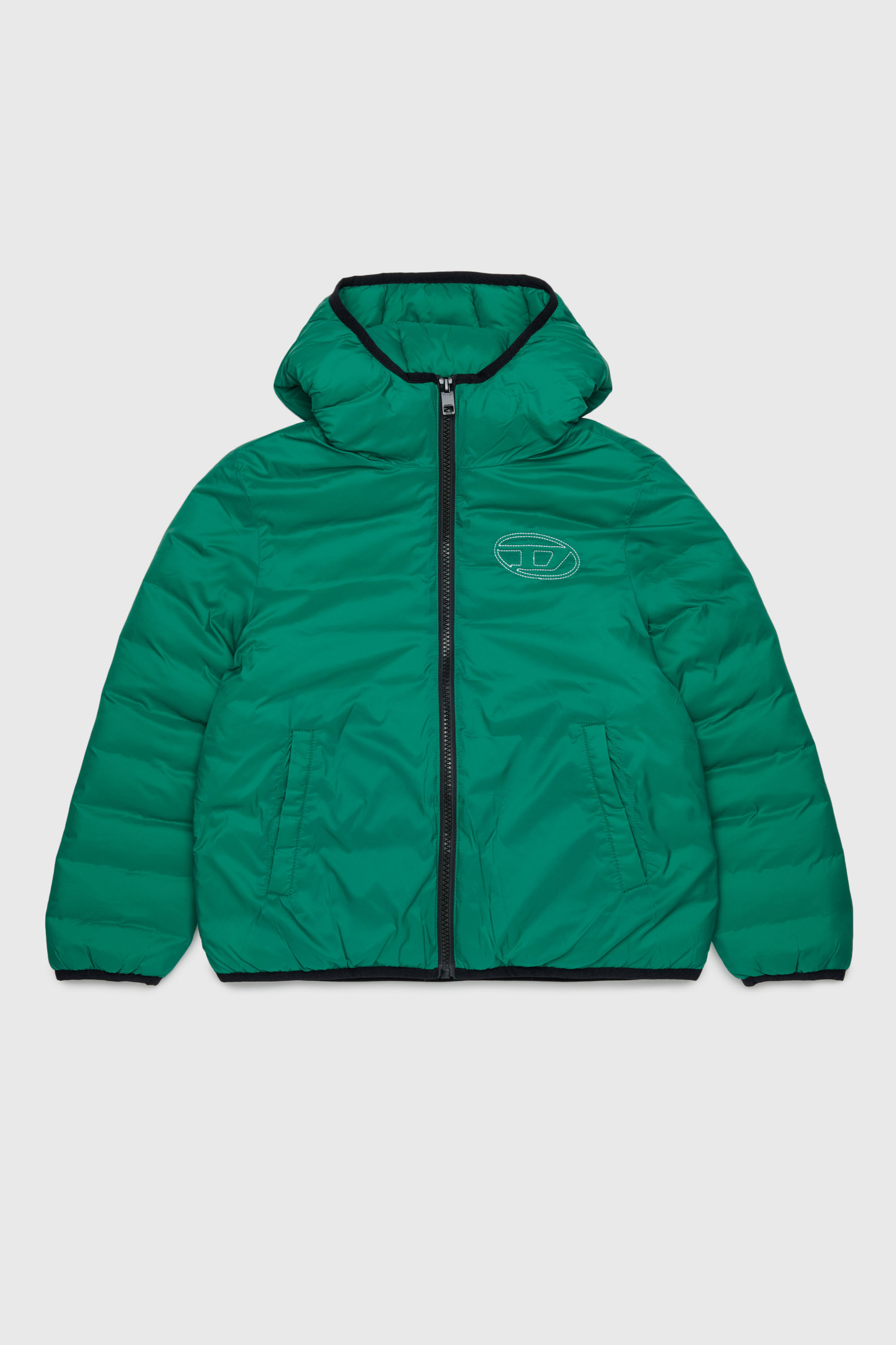 Diesel - JOSIPLS, Giacca con cappuccio in nylon imbottito Unisex in Verde - 1