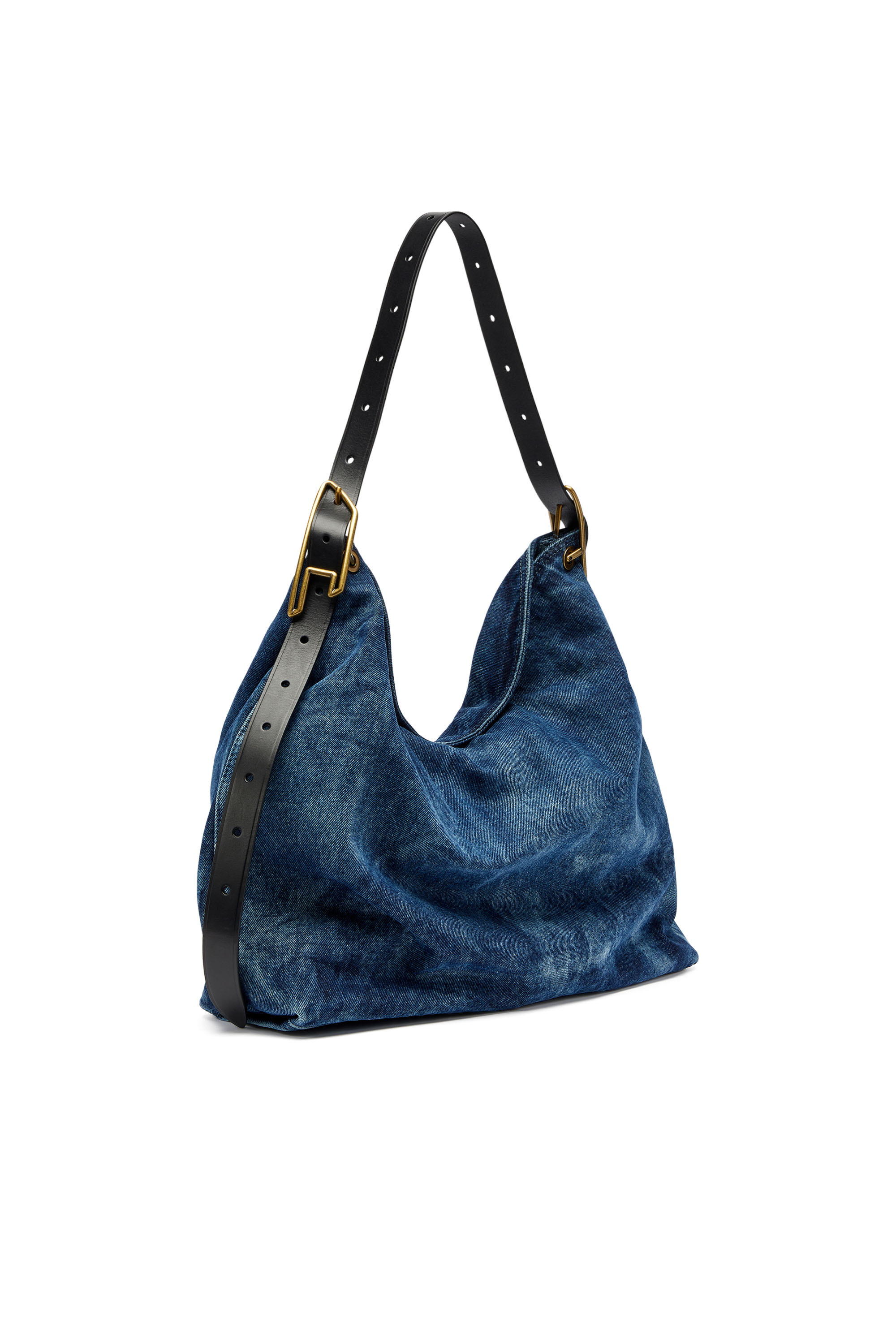 Diesel - D-LINE HOBO L, D-Line-Borsa hobo in denim Donna in Blu - 7