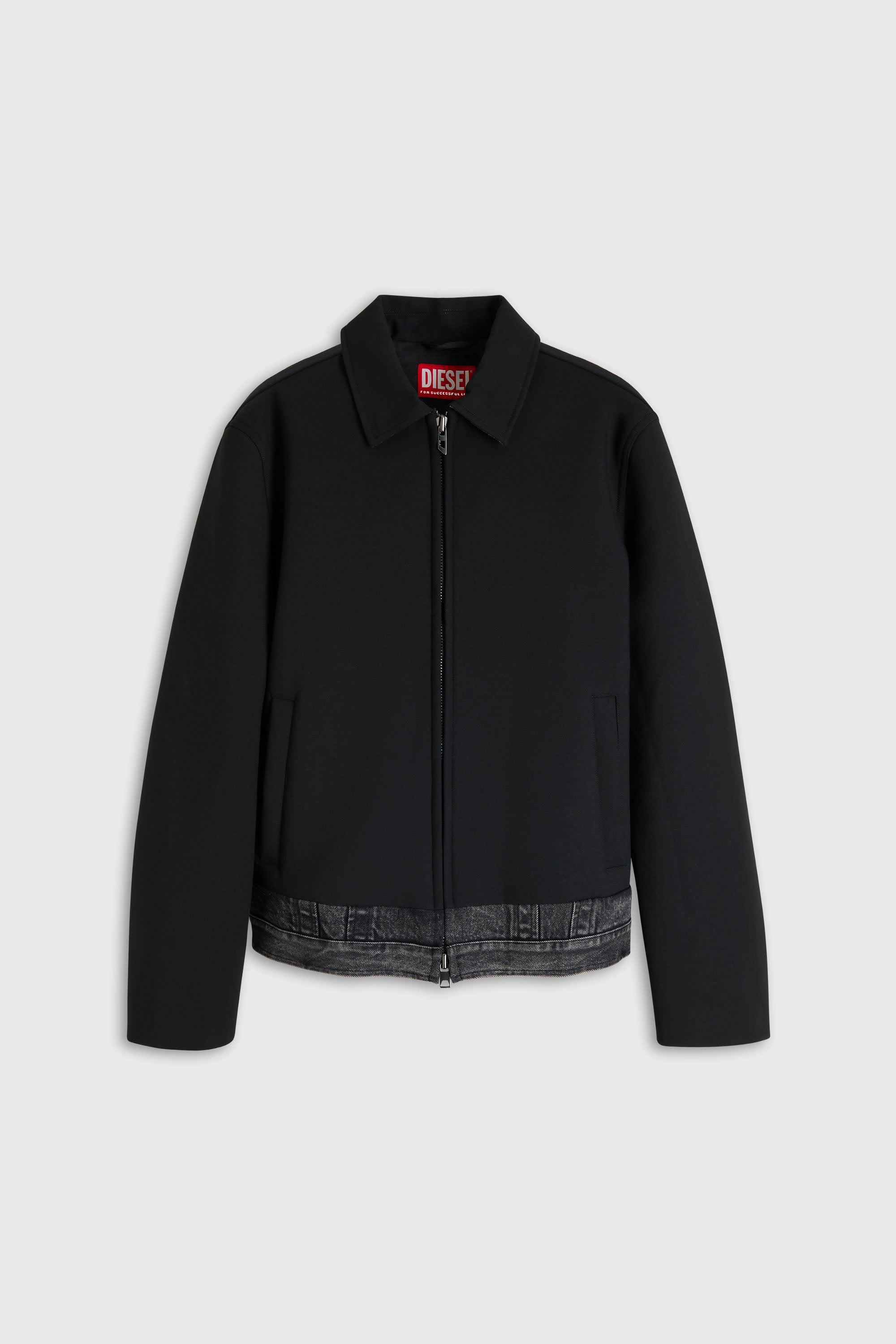 Diesel - J-RAJAM, Giacca coach con inserto in denim Uomo in Nero - 2