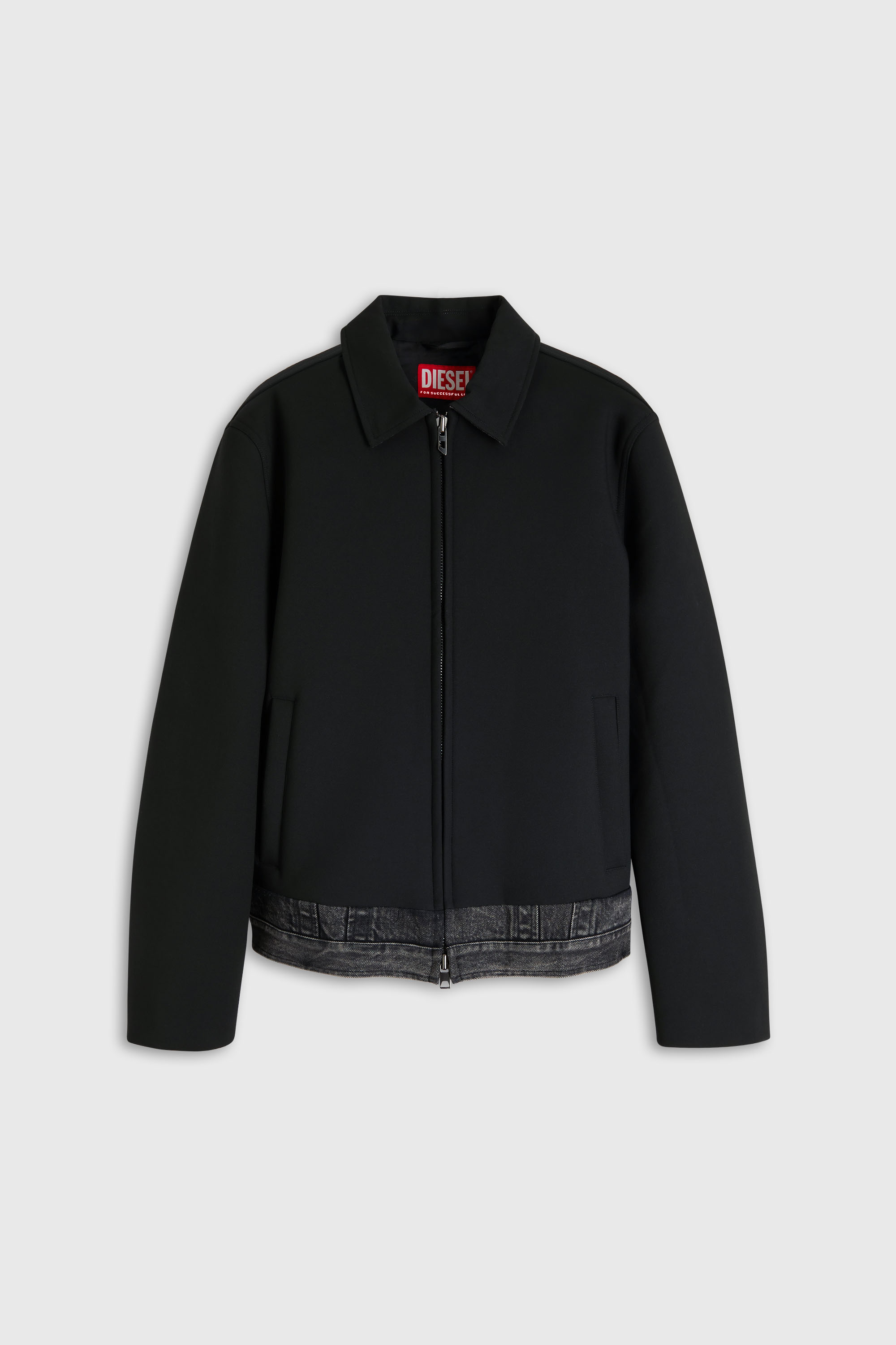 Diesel - J-RAJAM, Giacca coach con inserto in denim Uomo in Nero - 2