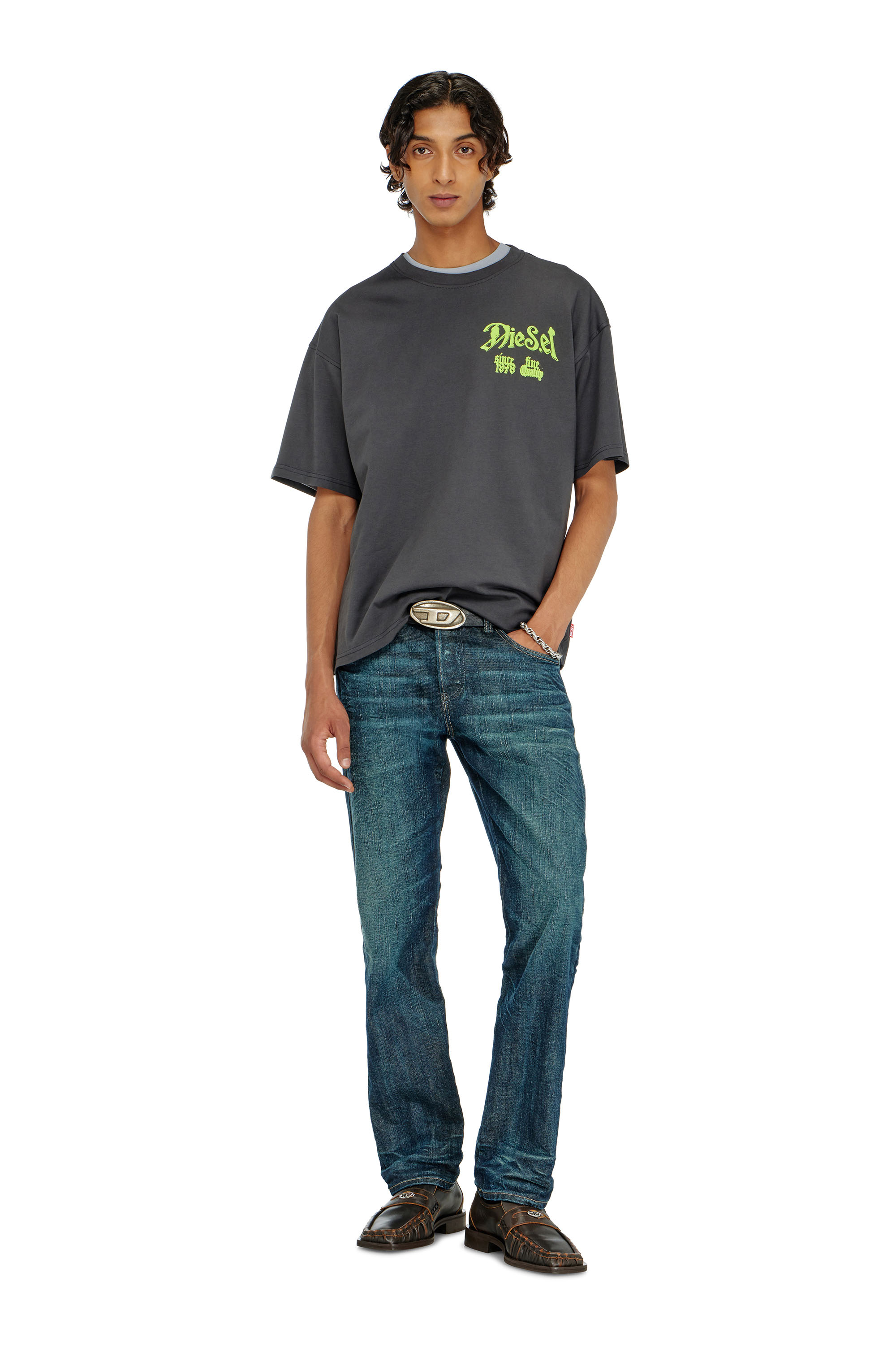 Diesel - T-BOXT-AA2, T-shirt in cotone con grafica in flock Uomo in ToBeDefined - 2