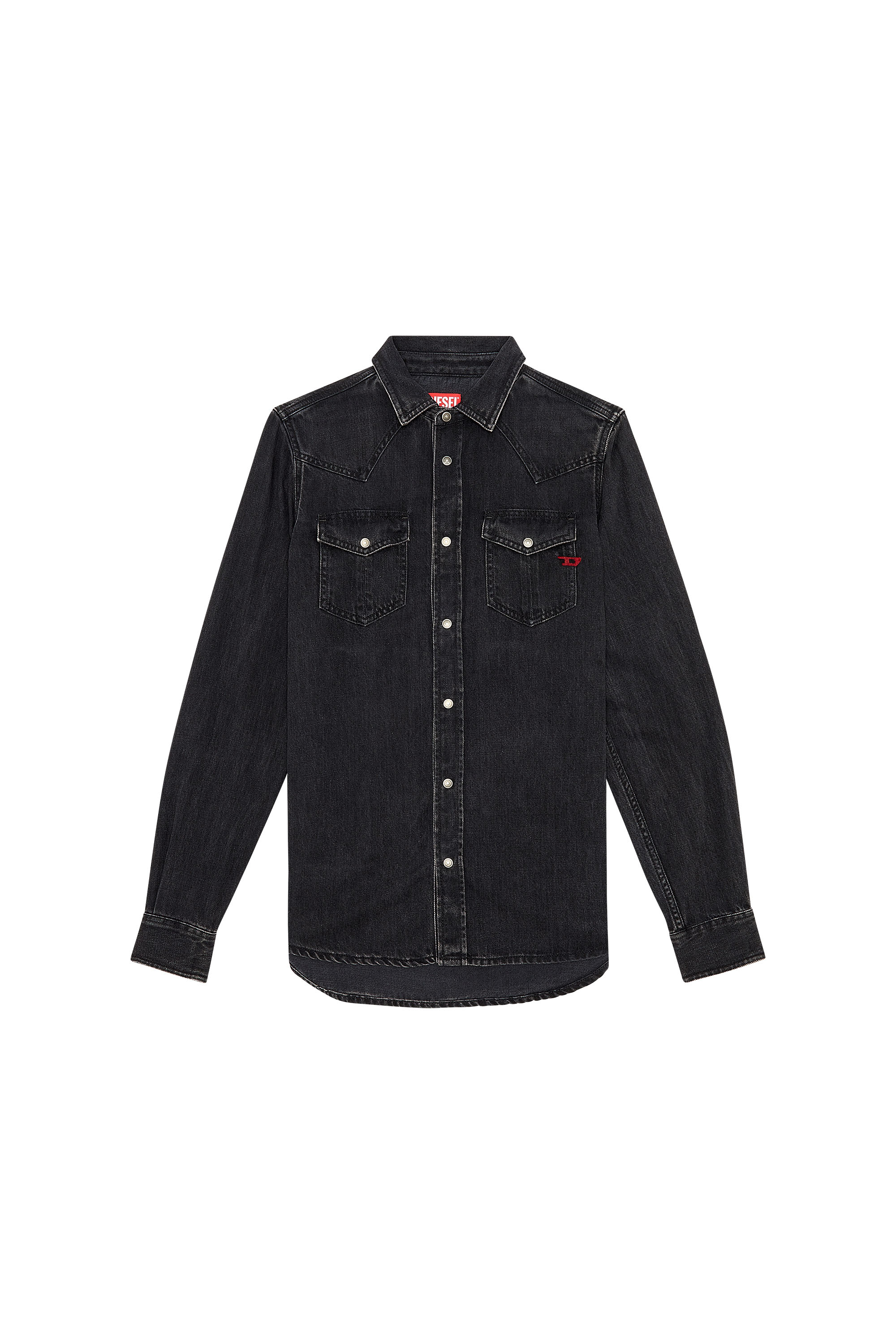 Diesel - D-VEGA, Camicia slim in denim Tencel Uomo in Nero - 2