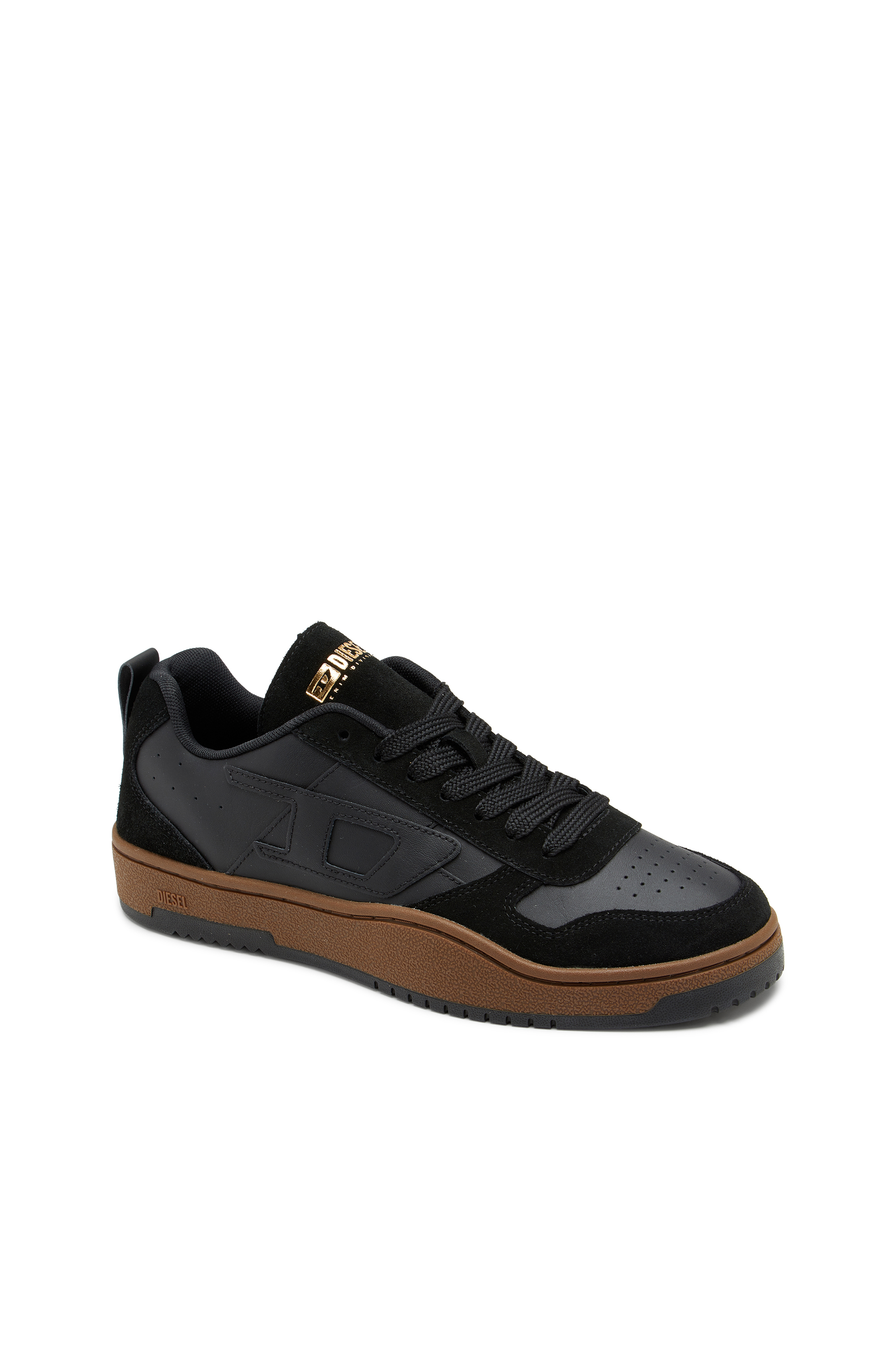 Diesel - S-UKIYO V2 LOW, S-Ukiyo-Sneaker in pelle e suede Uomo in Nero - 6