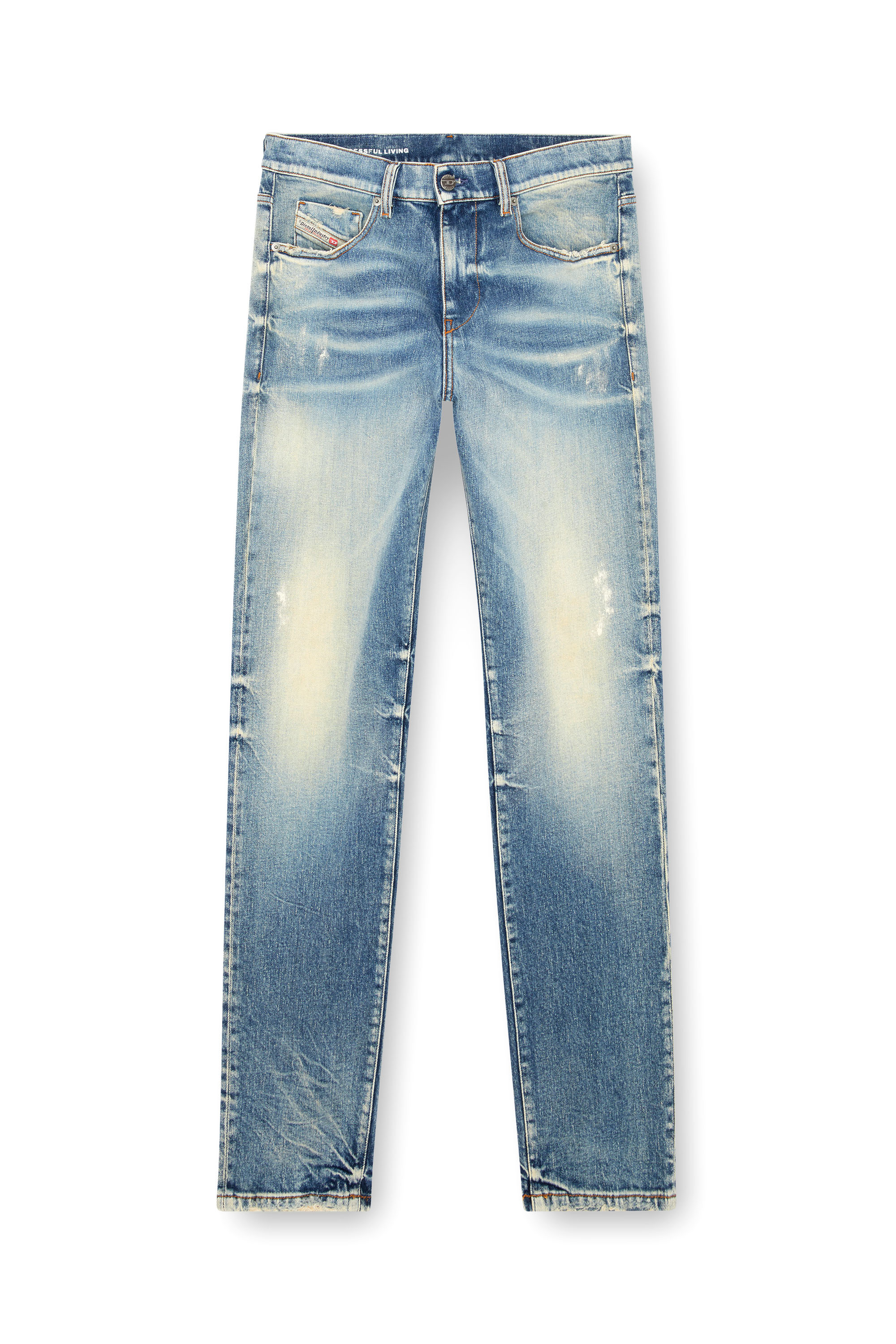 Diesel - Uomo Slim Jeans 2019 D-Strukt 007V8, Blu medio - Image 3