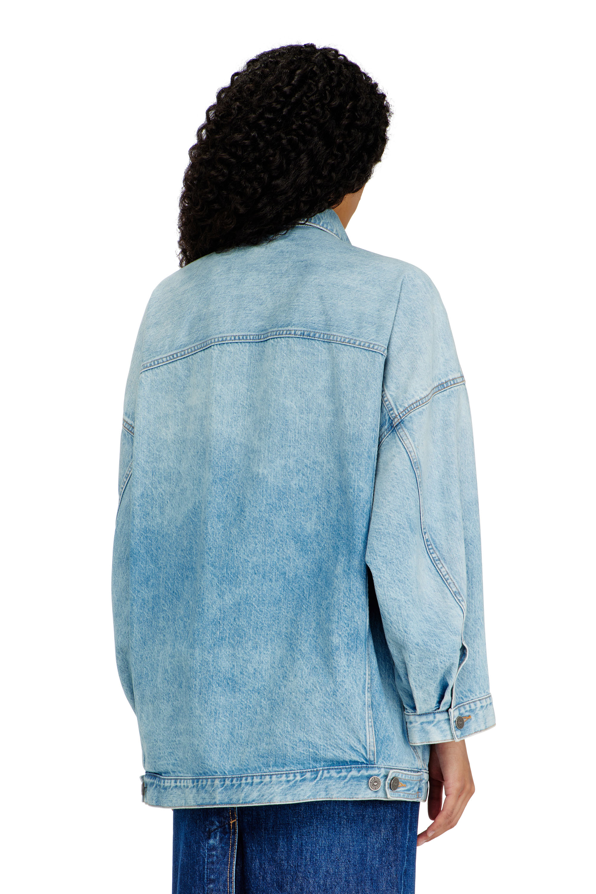Diesel - DE-LIN, Giacca workwear in denim oversized Donna in Blu - 4